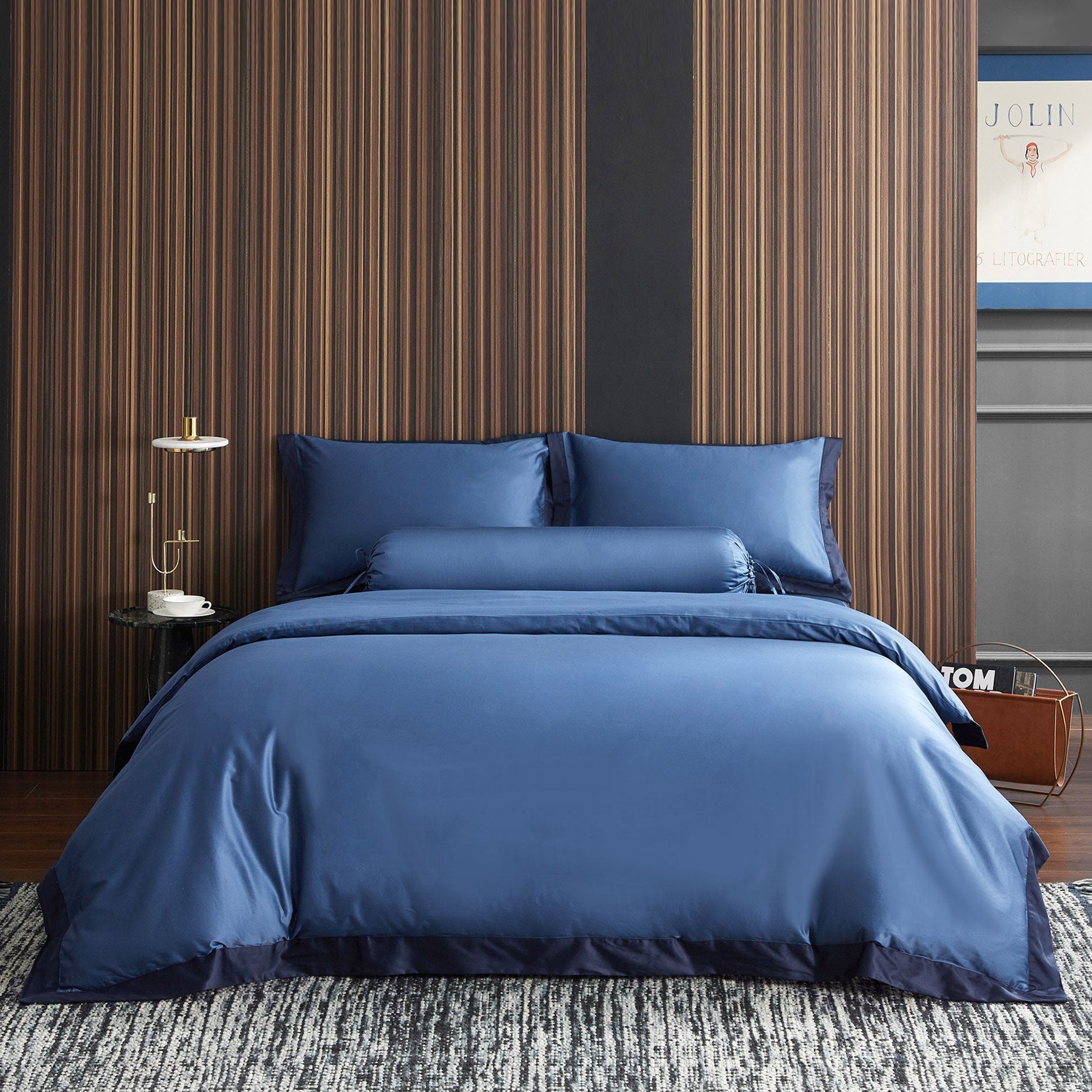 Premium Supima Cotton Cyprus Blue Bolster Pillowcase - Luxury Hotel Quality for Home & Travel - Perfect for Hotels, Airbnb, and Upscale Bedding