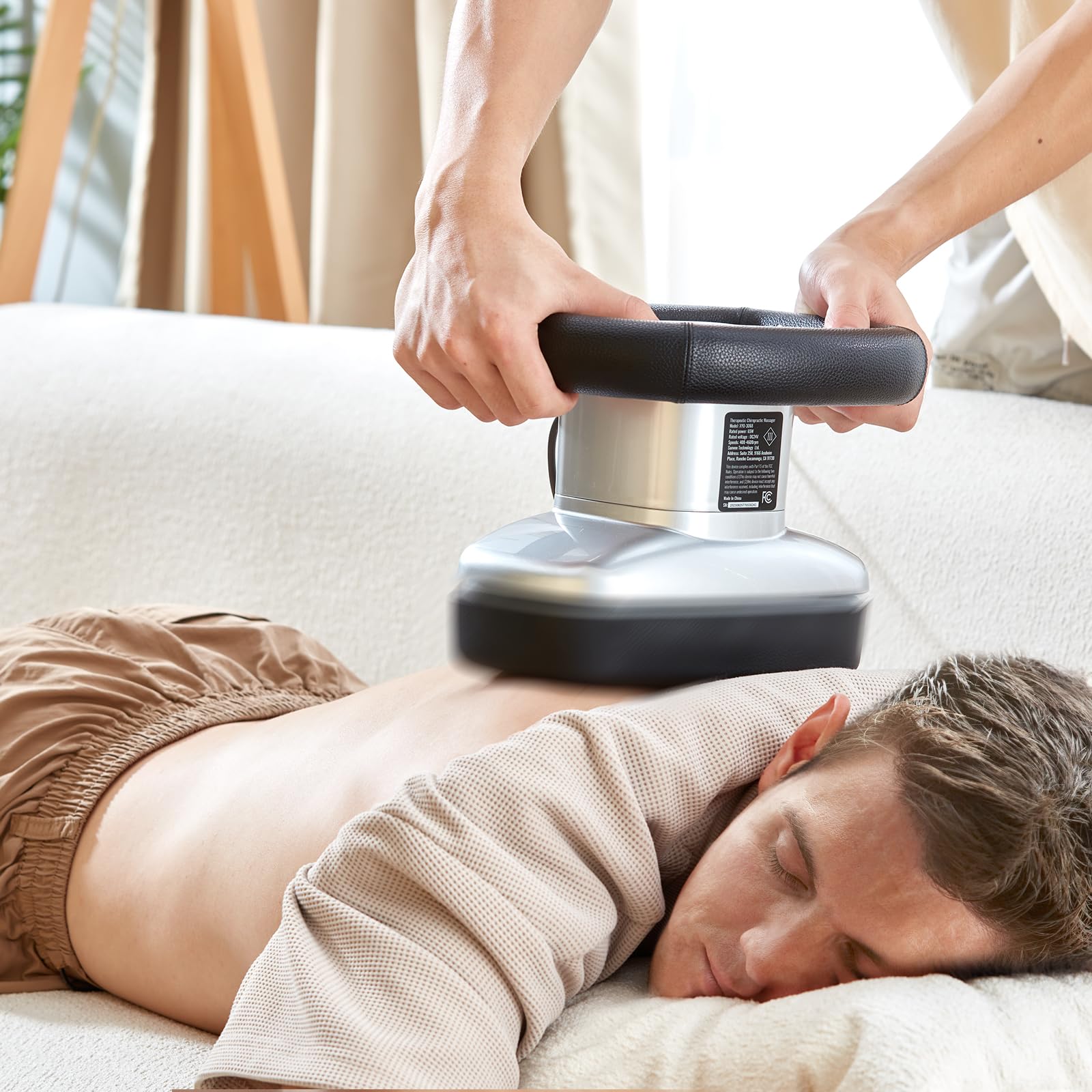 VEVOR Professional Chiropractic Massager with Heat & Adjustable Vibration - Handheld Therapeutic Body Massager for Back, Neck & Shoulder Pain Relief - Perfect for Home, Office & Travel Use