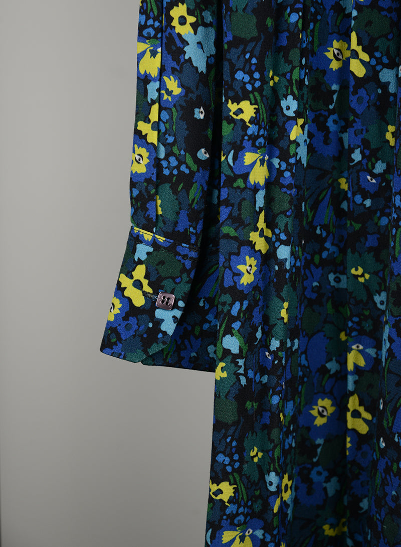 Vivetta Blue Floral Long Dress Size 42 - Elegant Evening Gown for Parties, Weddings & Special Occasions