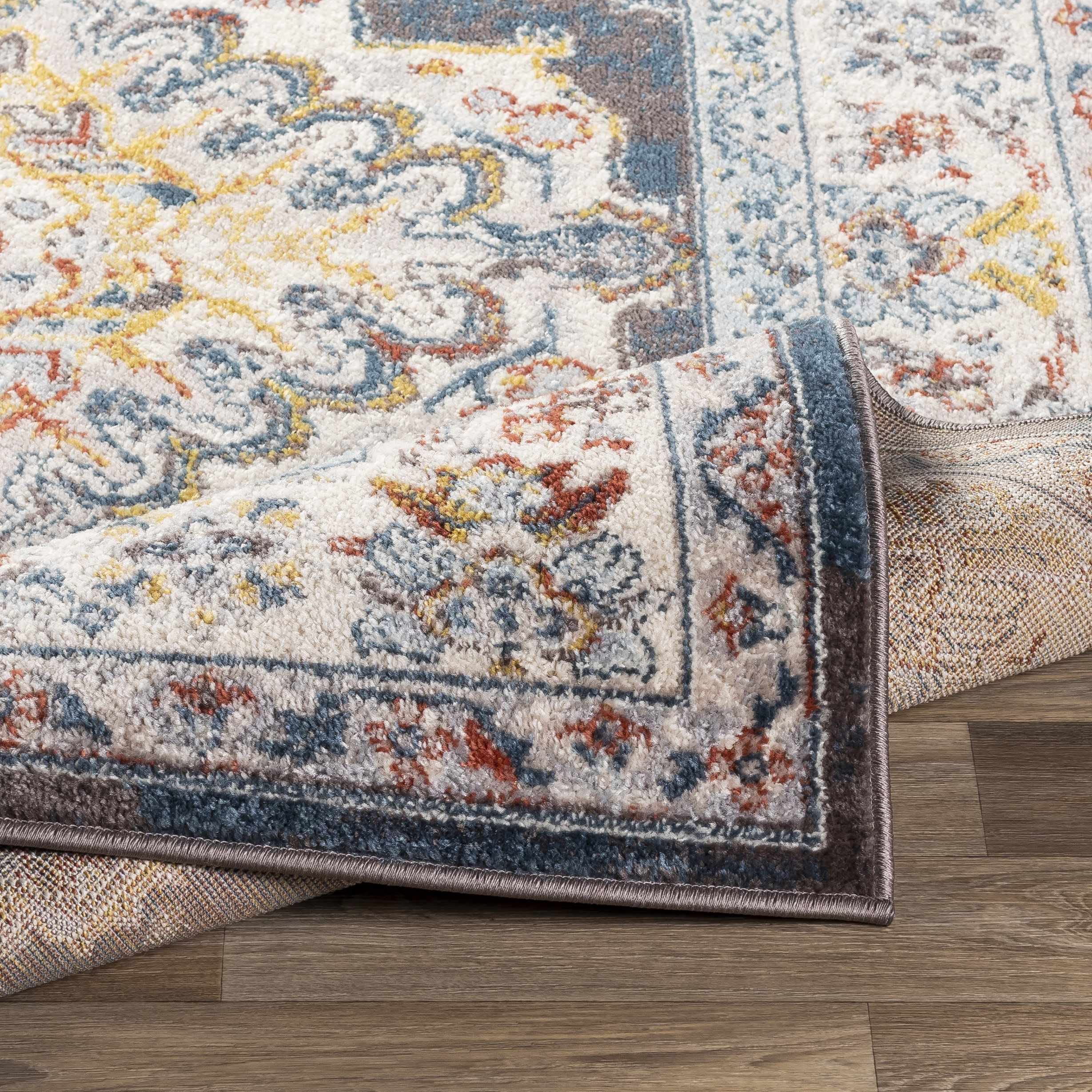 Millican Traditional Brown & Blue Area Rug 5'2