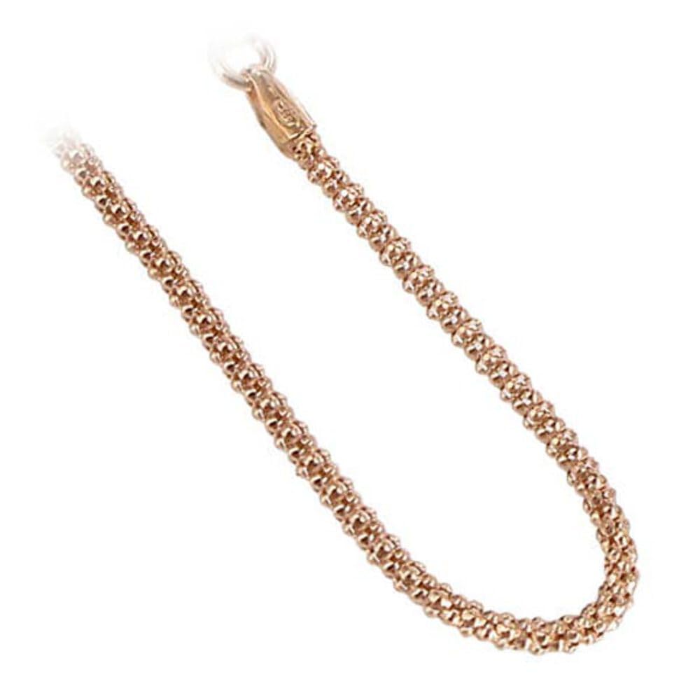14K Rose Gold Vermeil Lobster Clasp Popcorn Chain Bracelet for Women - Elegant Layering Jewelry Gift for Birthday, Anniversary & Special Occasions