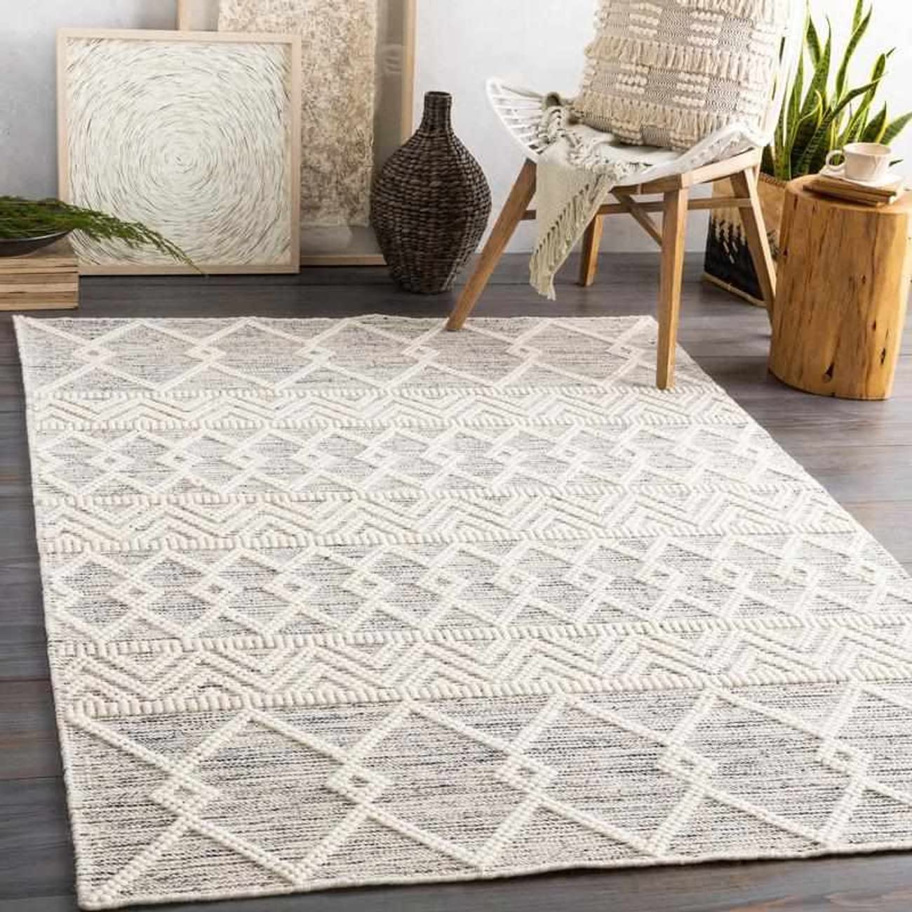Mark&Day 5x7 Bohemian Area Rug - Global Charcoal Design, Soft & Durable for Living Room, Bedroom, Kitchen - Perfect for Boho Chic Home Decor (5' x 7'6