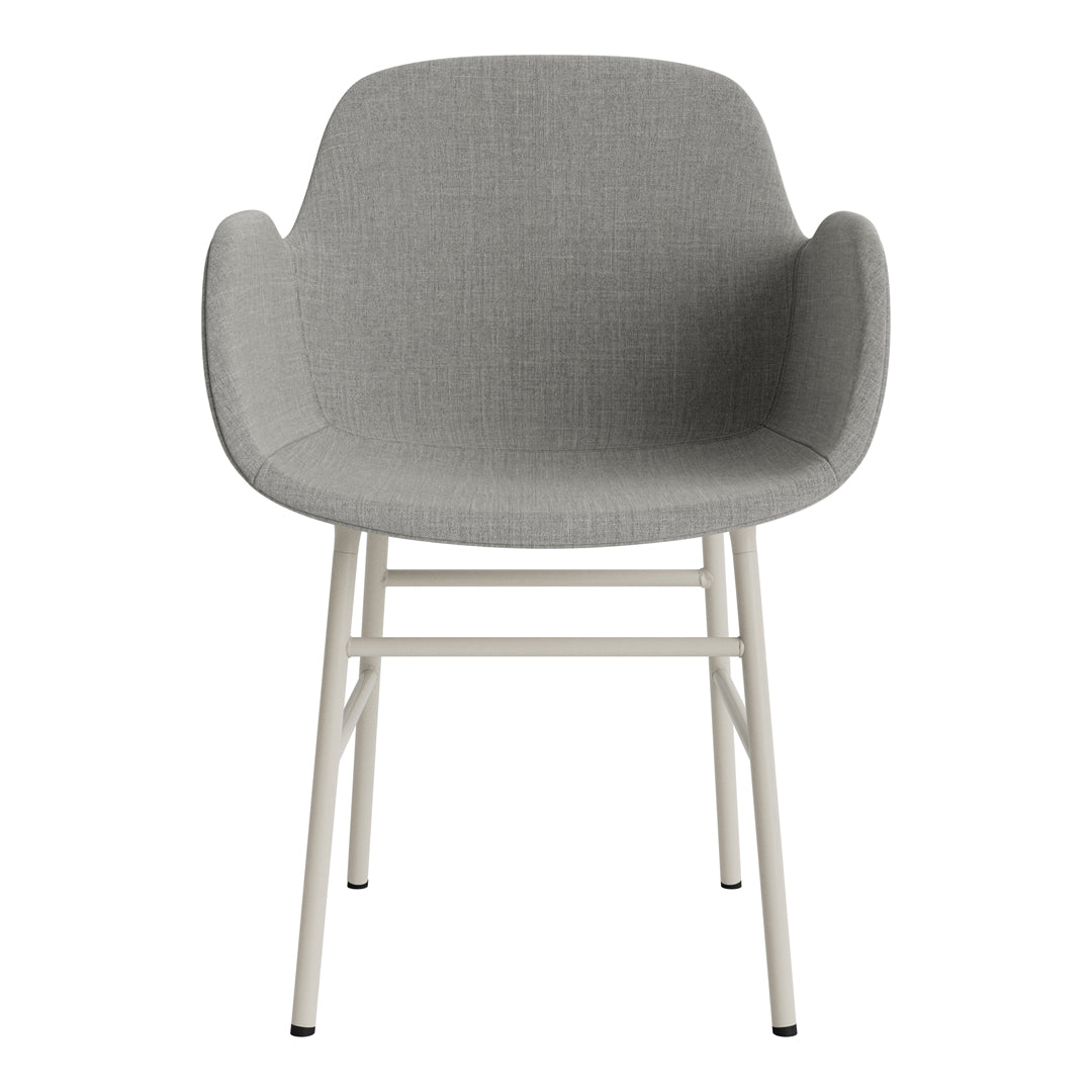 Modern Form Armchair with Sturdy Metal Legs & Soft Upholstery - Perfect for Living Room, Office, or Reading Nook
