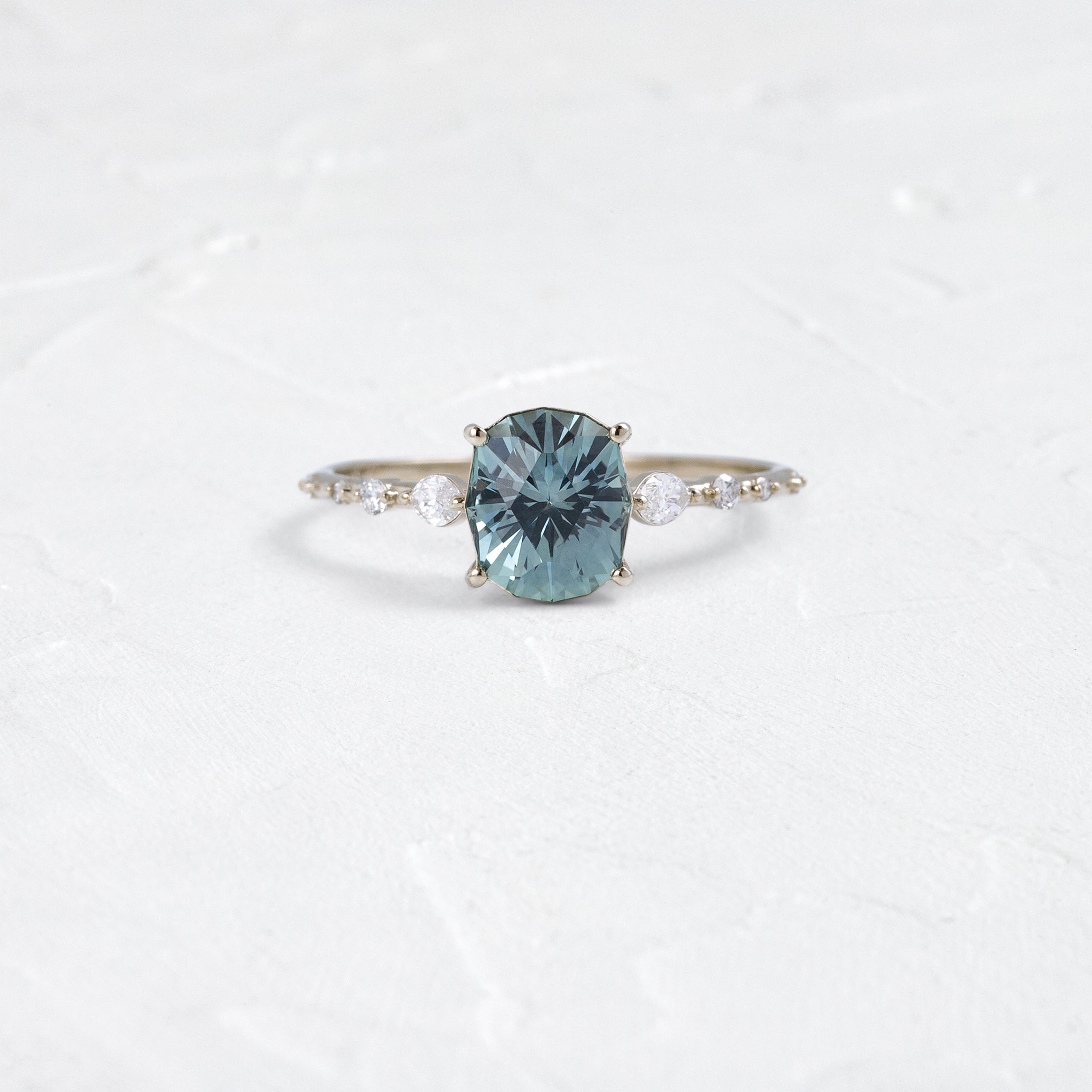 1.54ct Blue Montana Sapphire Chorus Ring - Elegant Jewelry for Weddings, Engagements & Special Occasions