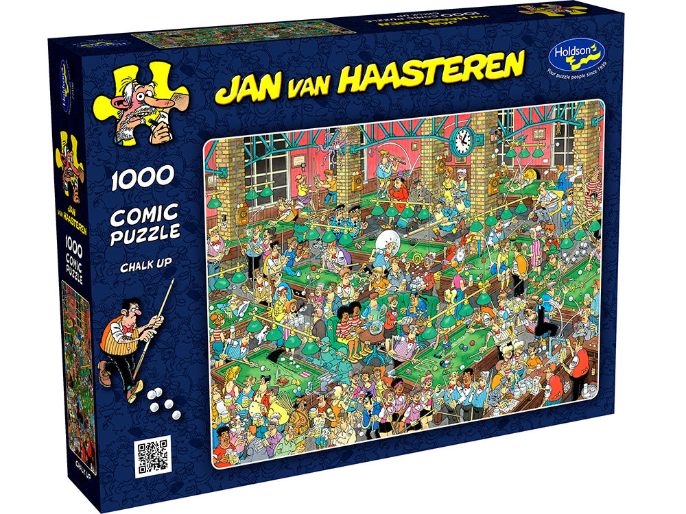 Jan Van Haasteren 1000 Piece Jigsaw Puzzle - Chalk Up Fun - Challenging Adult Puzzle for Family Game Night & Relaxation