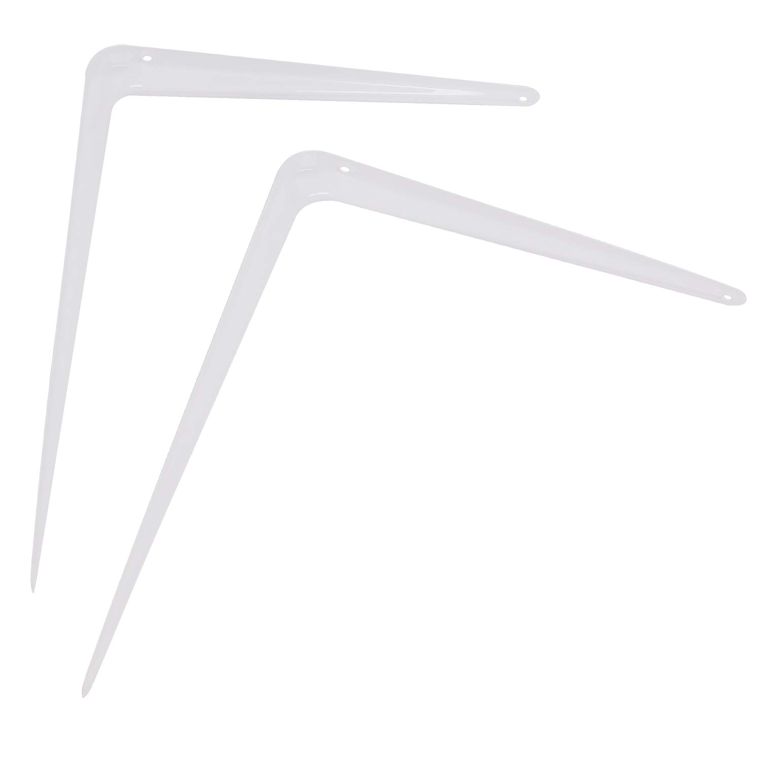 KINJOEK 24-Pack Heavy Duty Metal Shelf Brackets 10x12 Inch, White Wall Mount Corner Brackets with Screws for Floating Shelves - Perfect for Home Office, Kitchen, Bathroom & Garage Storage Organization