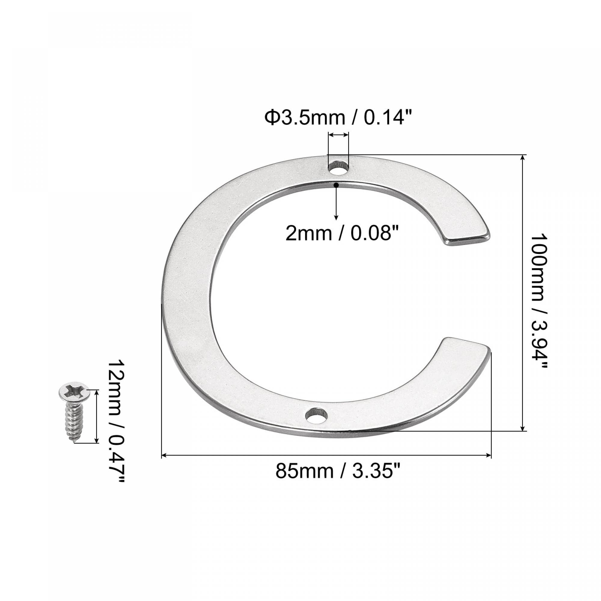 uxcell 3.94 Inch Stainless Steel Letter C - Polished Mailbox, Hotel & Door Address Sign for Home, Business & Outdoor Use