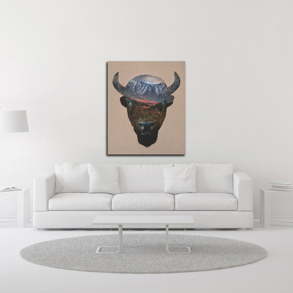 Bison Peak by Davies Babies - Premium Canvas Wall Art Print, Ready to Hang - Perfect for Living Room, Bedroom & Office Decor