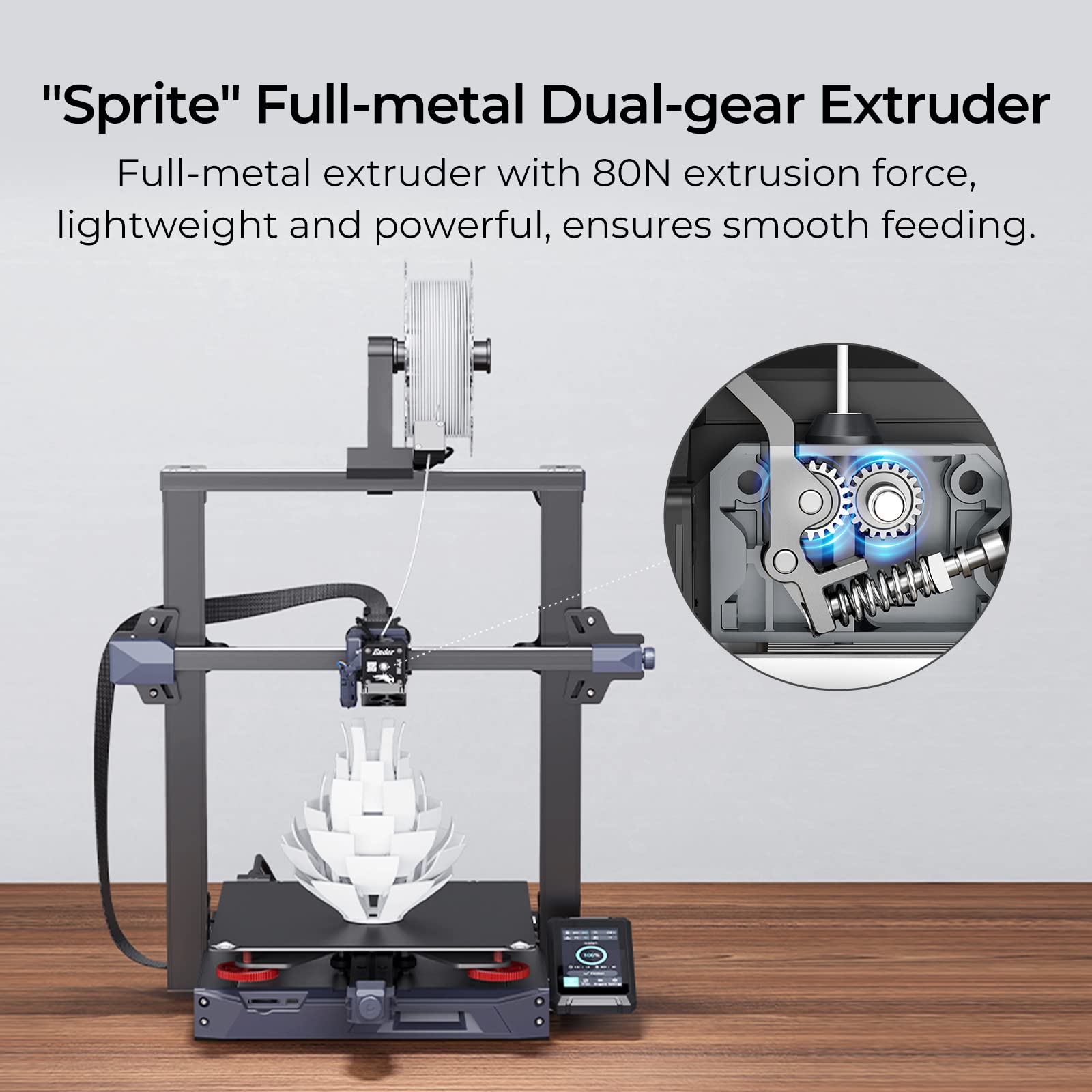 Creality Ender 3 S1 Plus 3D Printer with CR Touch Auto-Leveling | Sprite Direct Extruder & Dual Z-Axis | Large Build Volume 11.8x11.8x11.8in | Perfect for Home DIY, Prototyping & Hobby Projects