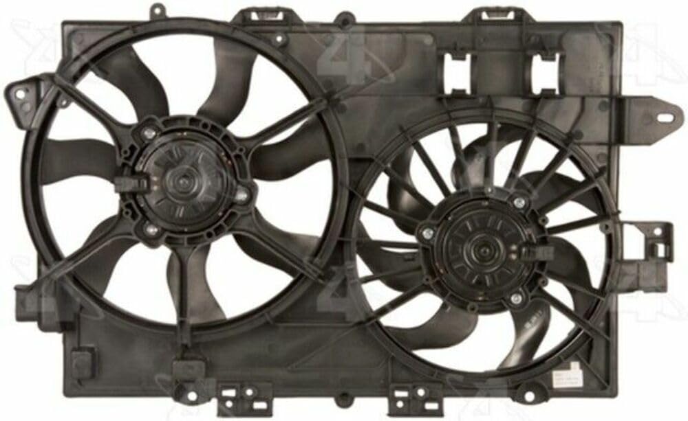 Four Seasons 76166 Radiator/Condenser Fan Motor Assembly - Replacement for AC Cooling System - Perfect for Chevy, GMC, Dodge, Jeep & More - Ensures Optimal Engine Temperature in Hot Weather & Heavy Traffic