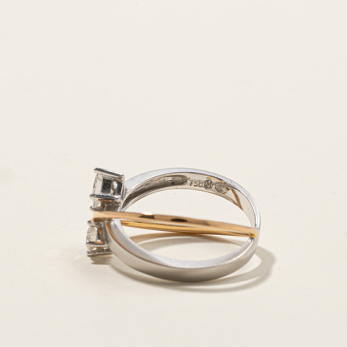0.42ctw Crossover Diamond Ring - Size 6.5 | Elegant Wedding Band, Anniversary Gift & Everyday Luxury Jewelry for Women