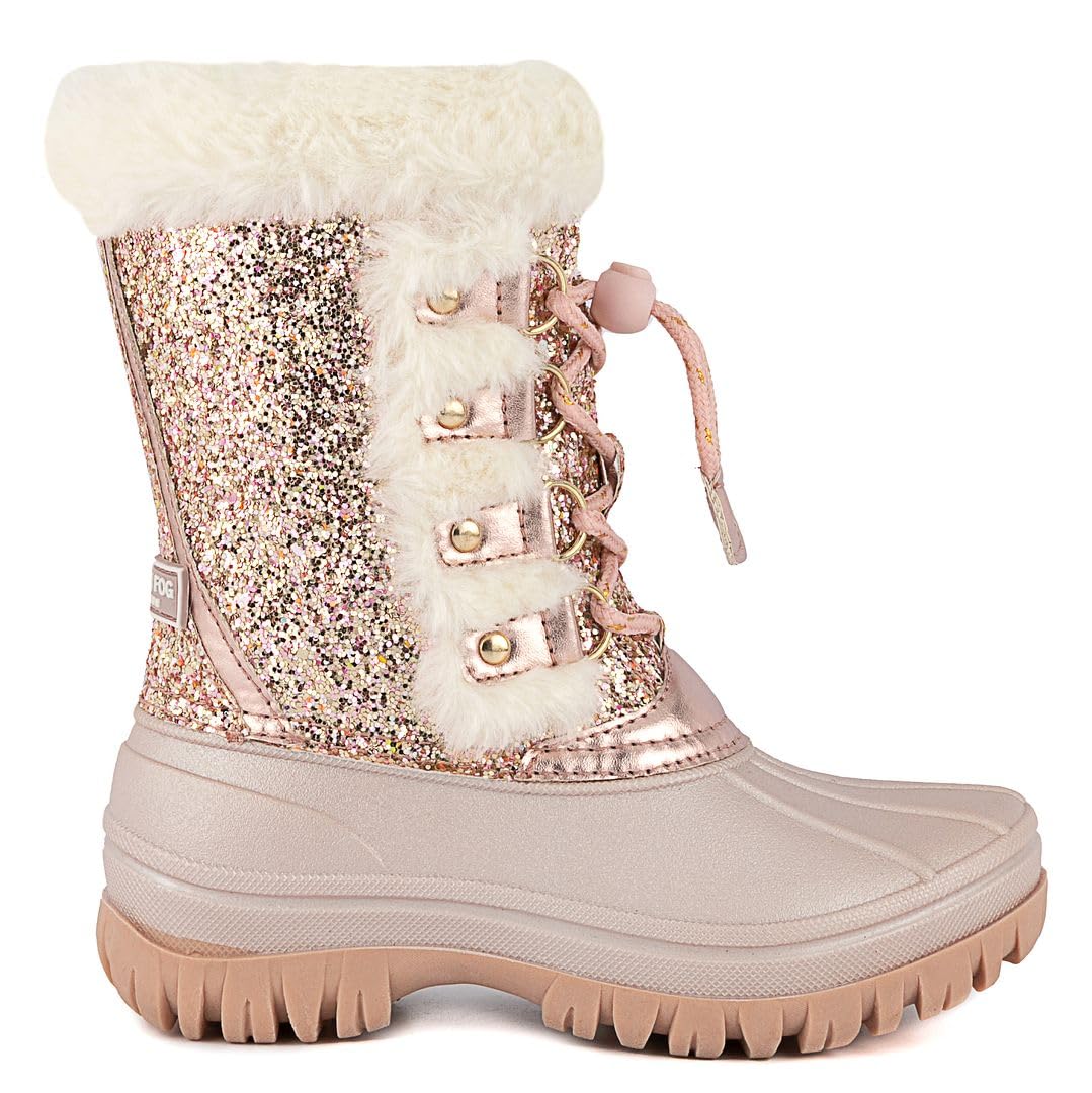 LONDON FOG Girls' Winter Snow Boots - Insulated Waterproof Cold Weather Boots for Toddler & Youth | Warm Lined Snow Booties for Girls, School, Outdoor Play & Snowy Days