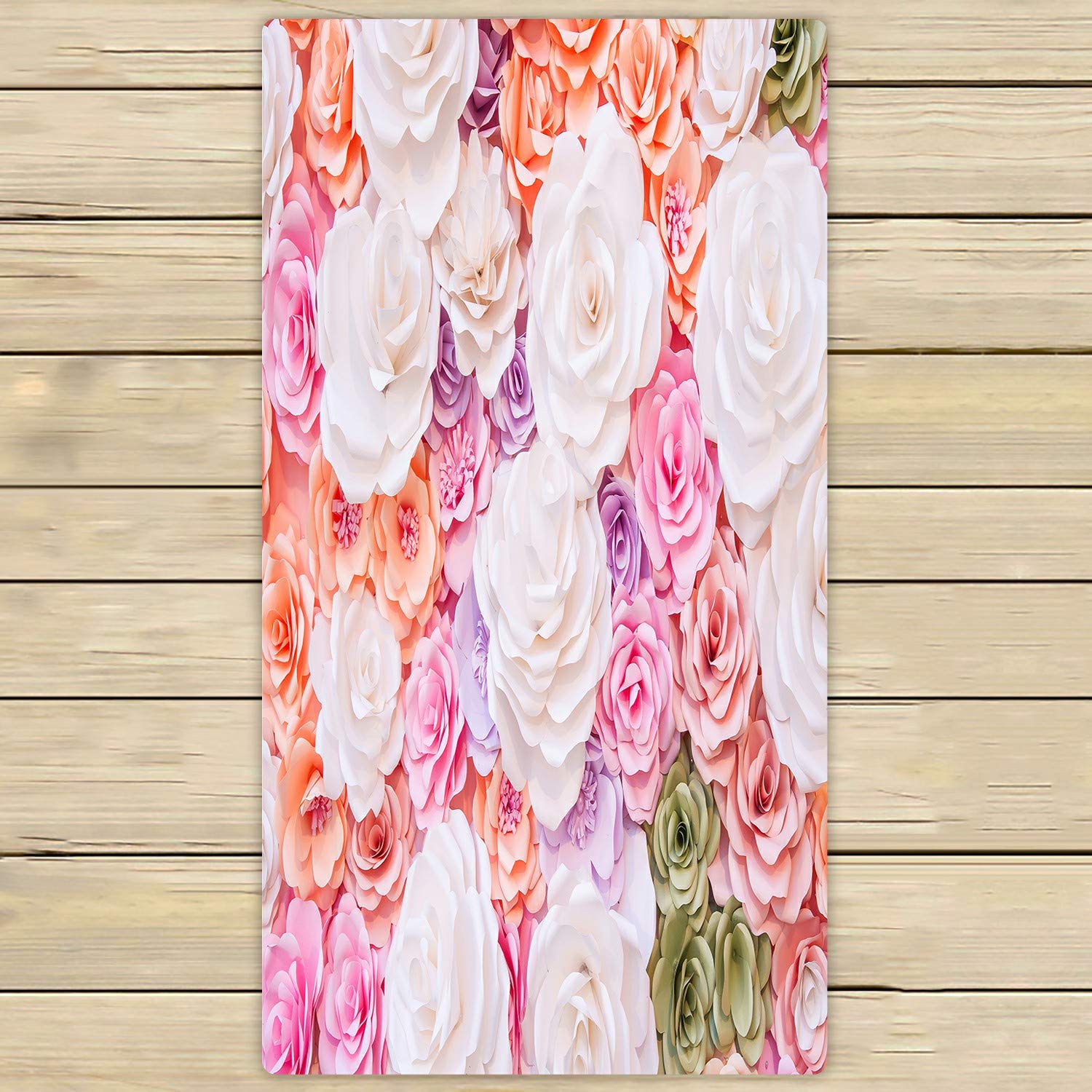 Vibrant Floral Beach Towel 30x56 Inch - Soft Quick-Dry Bath Towel for Pool, Shower, Travel & Outdoor Use - Lightweight & Absorbent for Beach, Yoga, Picnic & Lounging