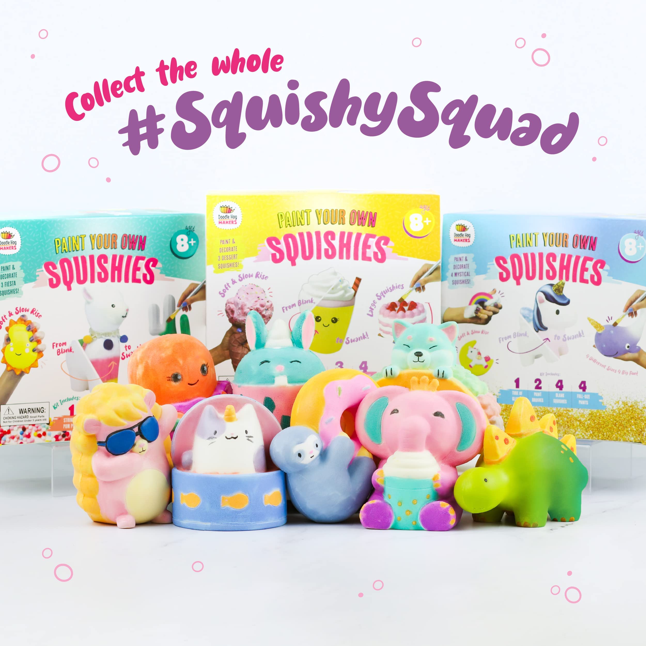 DOODLE HOG Elephant Squishy Painting Kit - Fun DIY Arts & Crafts for Kids Ages 8-12 - Slow Rise Squishy Animal Toys for Girls & Boys - Perfect Easter Basket Stuffers & Creative Gift Ideas - Great for Stress Relief, Party Favors & Sensory Play Activities