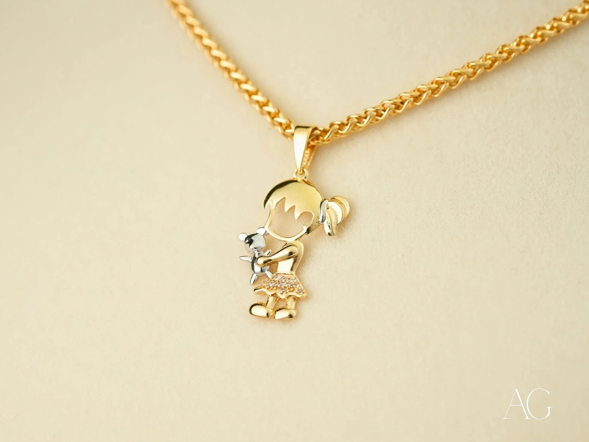 Golden Treasure Boy or Girl Pendant Necklace - Elegant Baby Keepsake Jewelry for Christening, Baptism & Newborn Gifts | Perfect for Baby Showers, First Birthday & Special Occasions
