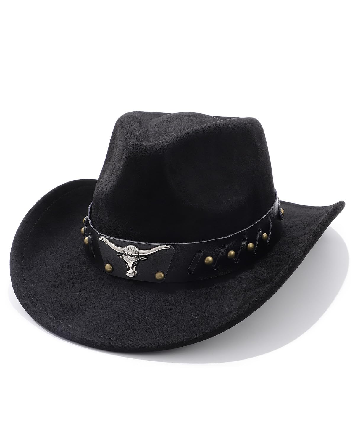 Classic Western Cowboy Hat for Men & Women - Wide Brim Cowgirl Hat - Durable Felt/Straw Rancher Style - Perfect for Rodeo, Halloween, Christmas & Western Costume Parties