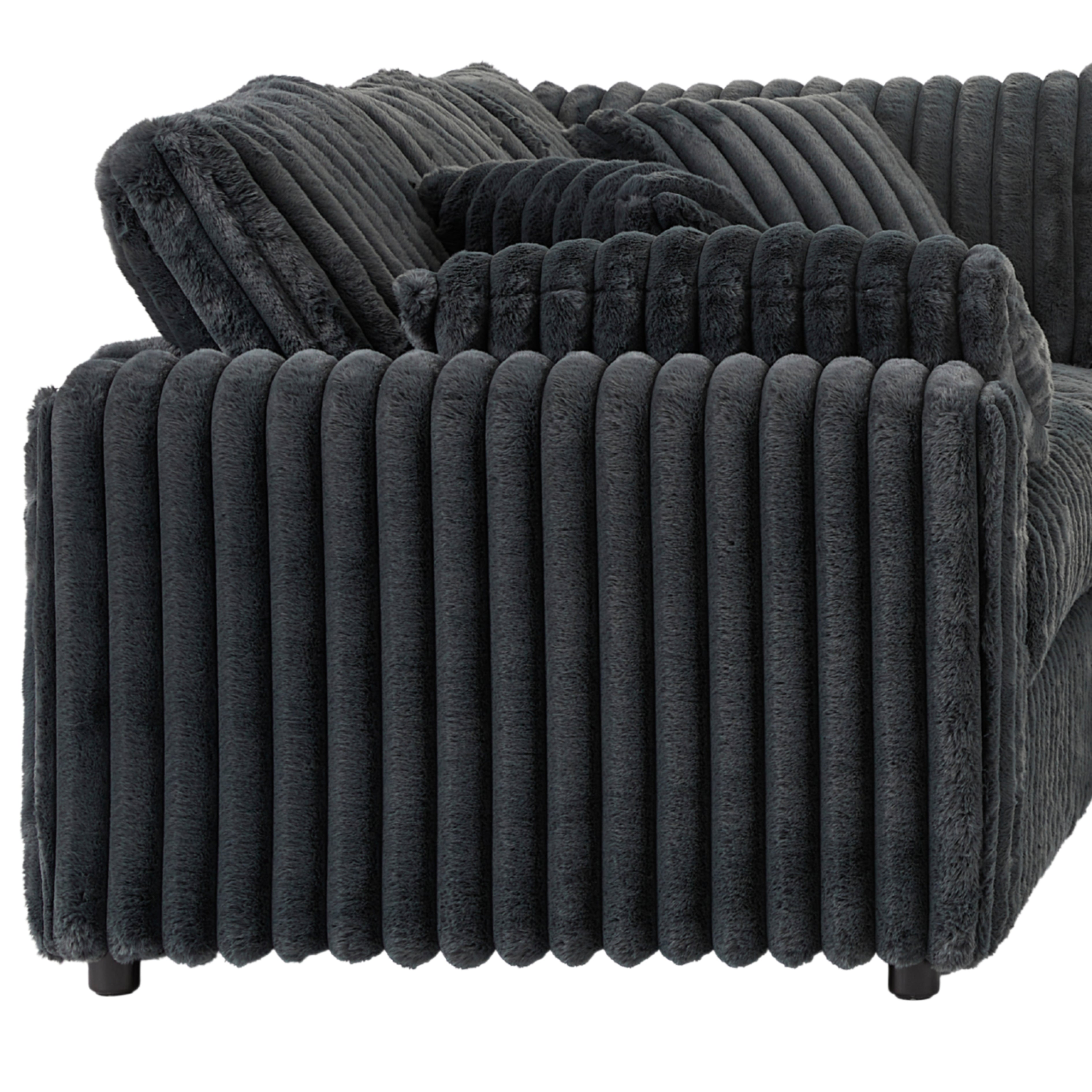 Roundhill Furniture Belvoir Upholstered Stationary Loveseat - Soft Fabric Sofa for Living Room, Small Space & Apartment | Comfortable Two-Seater Couch for Home Decor