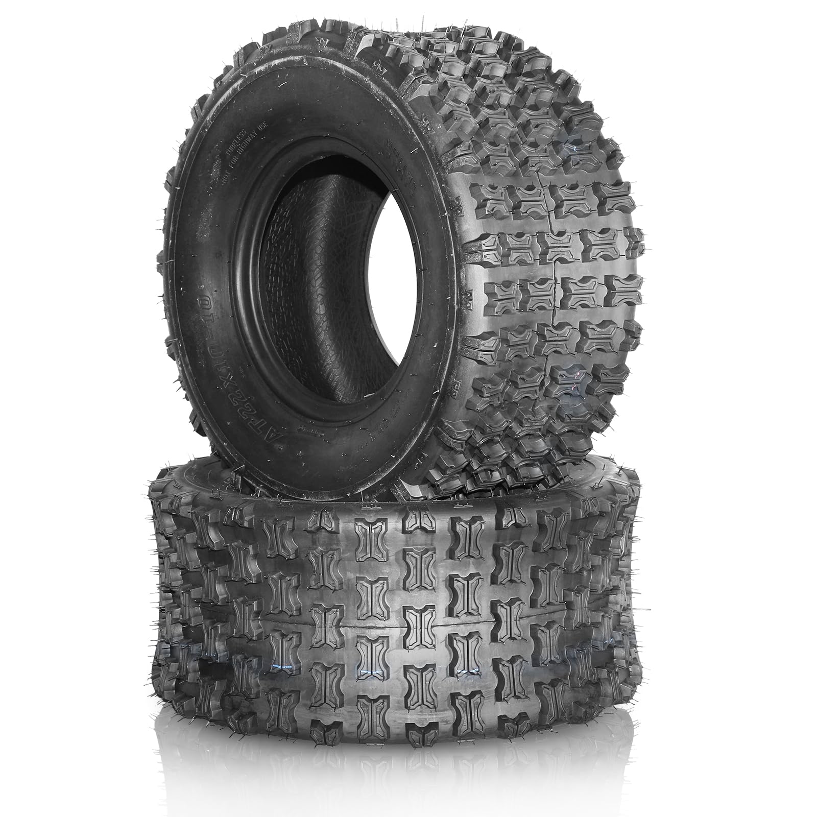 22x10-10 ATV UTV Tires - 6 Ply Tubeless All Terrain Rear Tires (Set of 2) for Sport Riding, Mud Trails & Off-Road Adventures