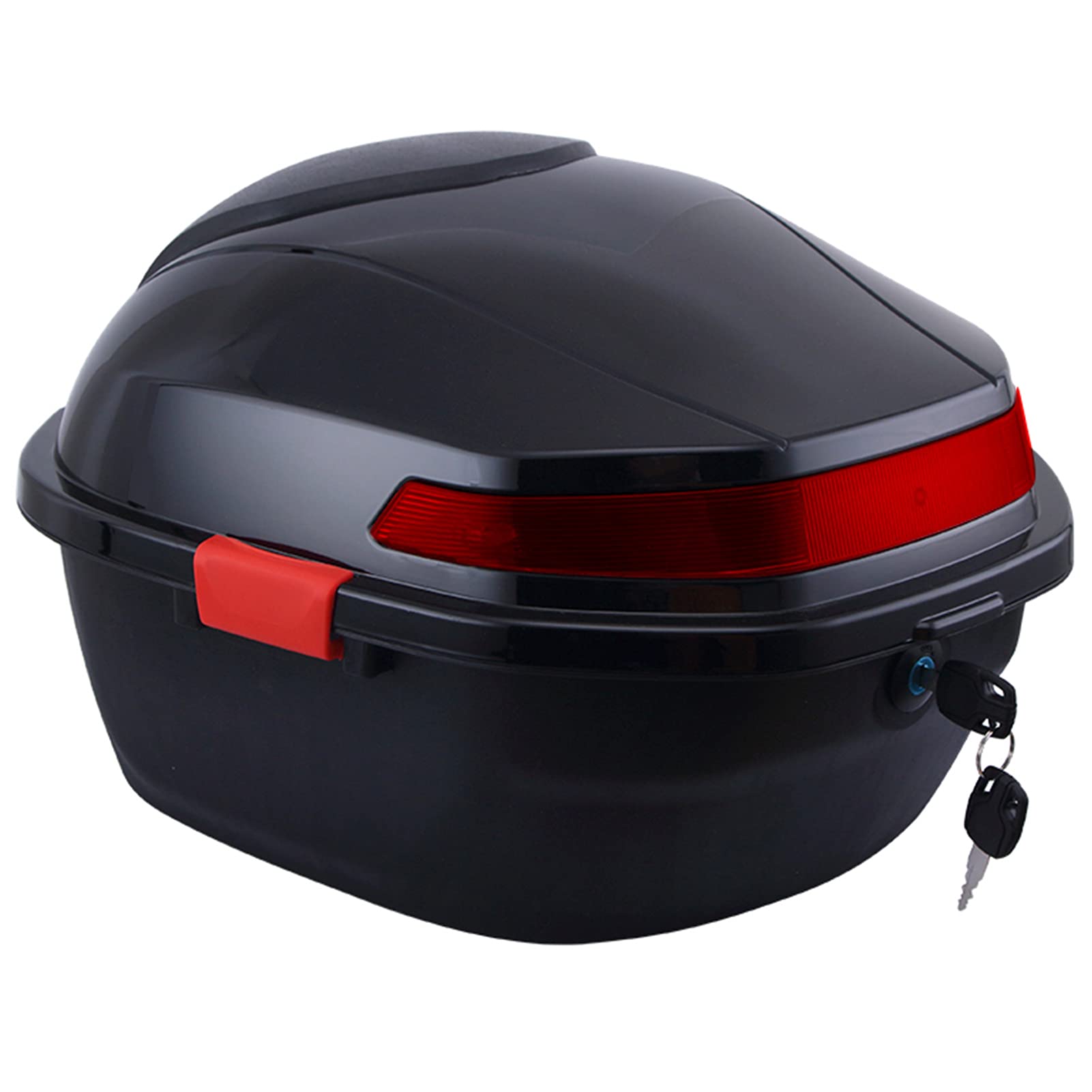 JKGHK Universal Motorcycle Top Box - Waterproof Helmet Storage Trunk with Lock & Mounting Kit for Scooter, Moped, Bike | Commuting & Travel Luggage Solution