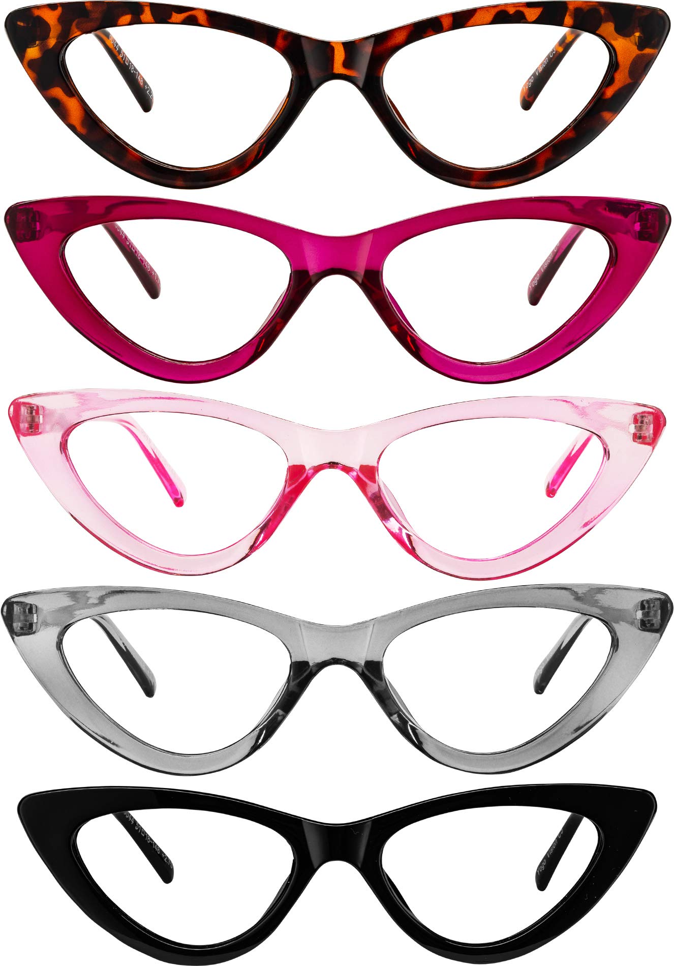 Yogo Vision Stylish Cat-Eye Reading Glasses for Women - Lightweight Spring Hinge Frame | Perfect for Reading, Office Work & Computer Use