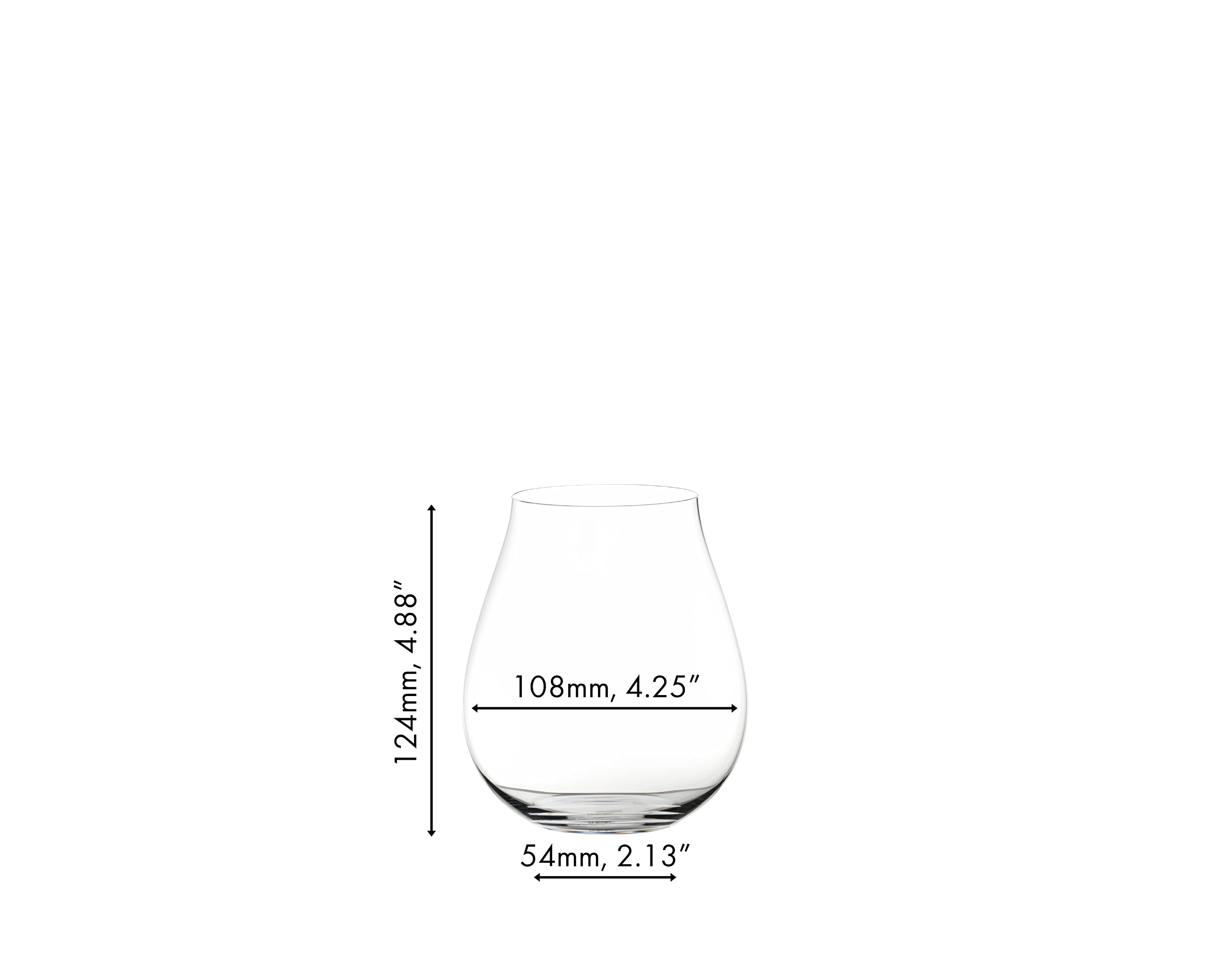 Riedel O Wine Tumbler Pinot Noir Glass Set of 2 - Premium Crystal Stemless Wine Glasses for Red Wine Lovers - Perfect for Dinner Parties, Wine Tasting & Home Entertaining