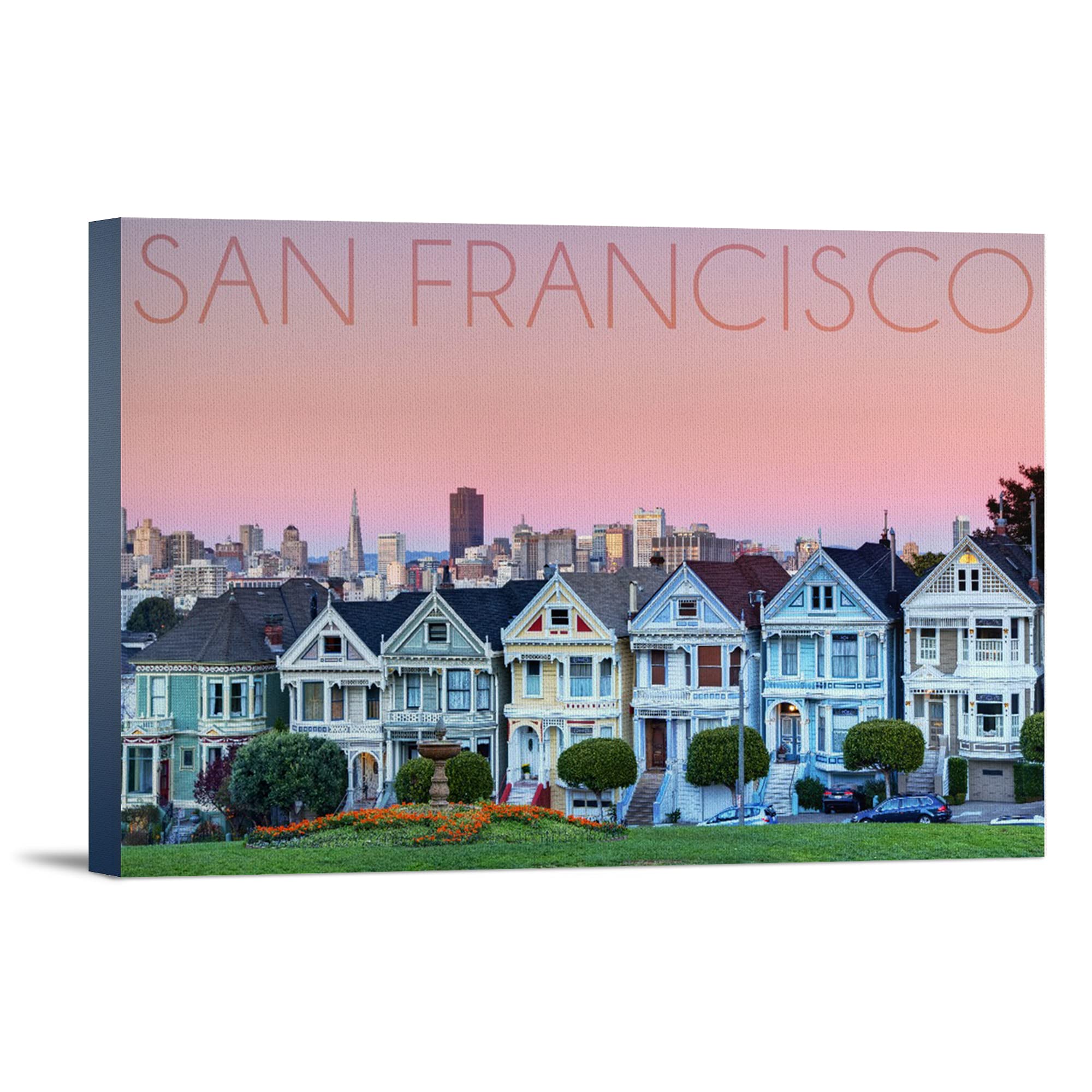 Lantern Press San Francisco California Colorful Houses Wall Art - 12x18 Wrapped Canvas Print for Home Decor, Living Room, Bedroom & Office