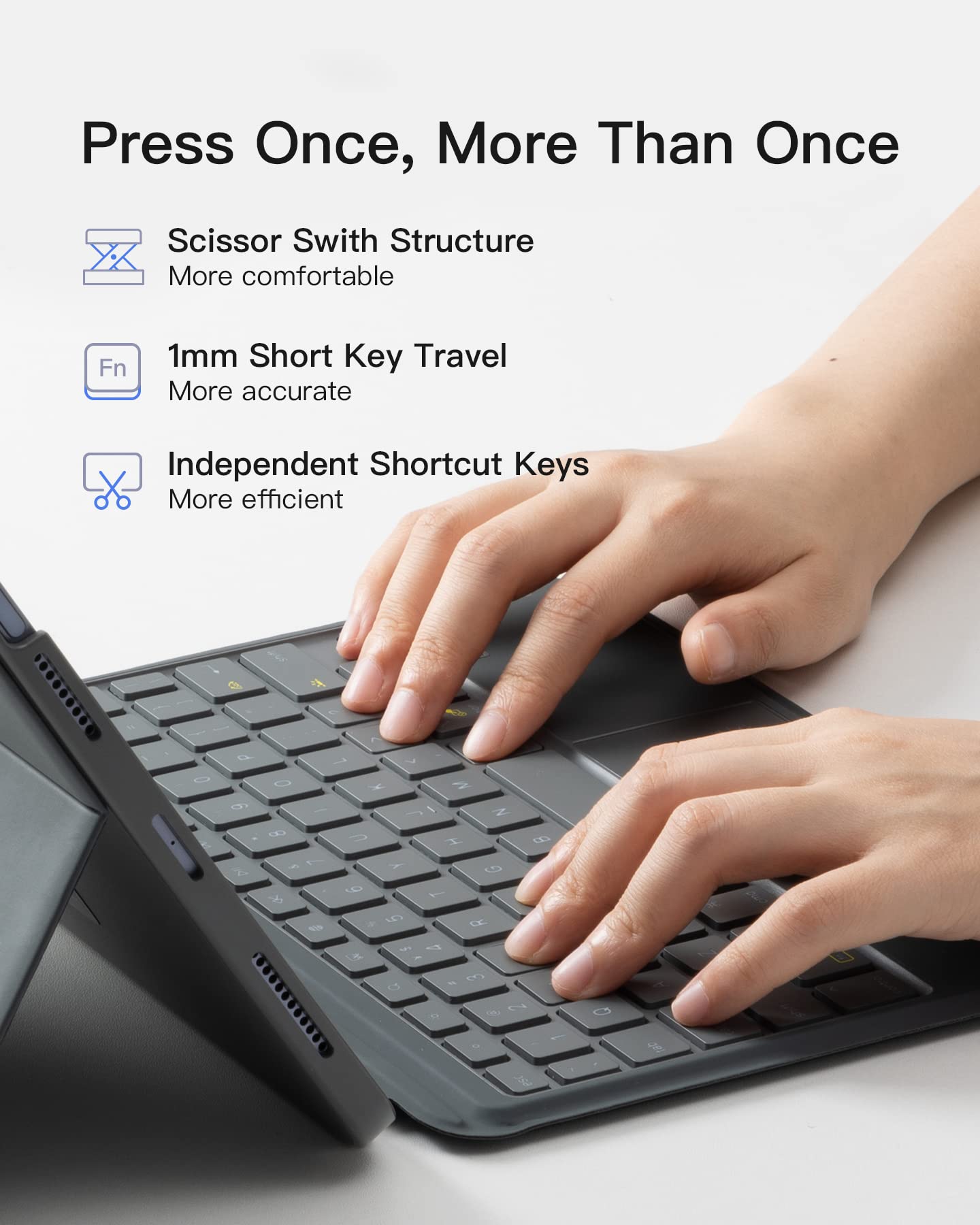 Inateck iPad Pro 11 inch Keyboard Case - Compatible with iPad Air 6 (M3/M2)/5/4 & iPad Pro 11