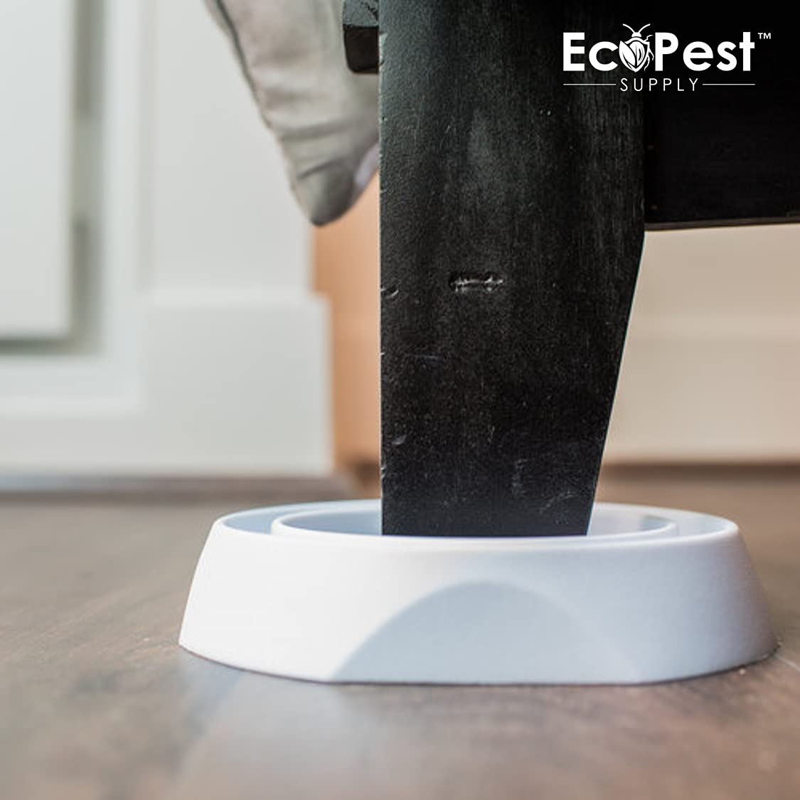 Bed Bug Interceptors 4 Pack - Bed Bug Blocker Pro Interceptor Traps (White) | Insect Trap, Monitor & Detector for Bed Legs | Prevent Bed Bug Infestations in Homes, Hotels & Dorm Rooms