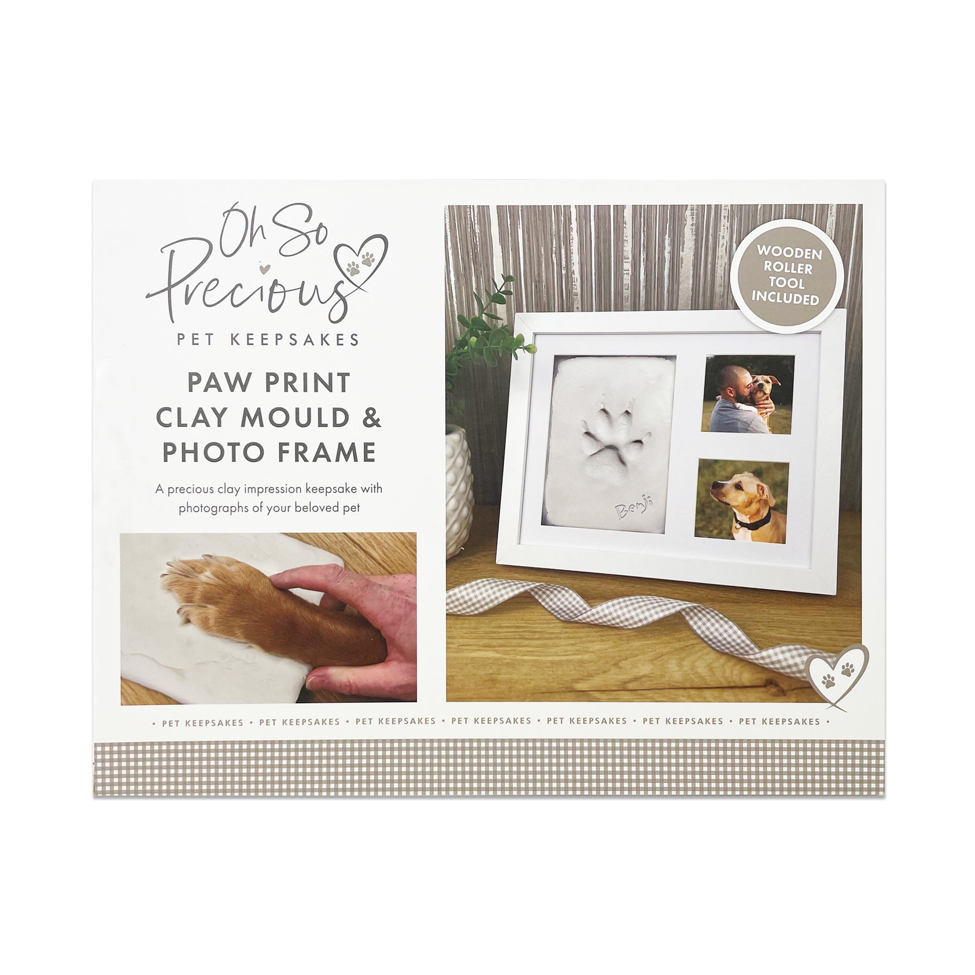 DIY Paw Print Clay Mould & Photo Frame Kit for Pets - Create Lasting Memories with Custom Clay Impressions & Picture Frames (Perfect for Pet Memorials, Gifts & Keepsakes)
