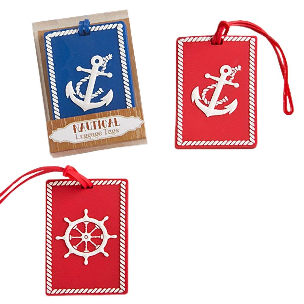 48-Piece Nautical-Themed Luggage Tags Set by Fashioncraft - Perfect for Travel, Cruise Vacations & Suitcase Identification