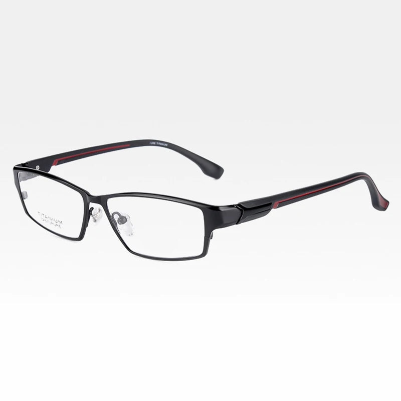 Brightzone Unisex Full Rim Square Titanium Alloy Eyeglasses 71374 - Lightweight Durable Glasses for Men & Women - Perfect for Reading, Work & Everyday Use