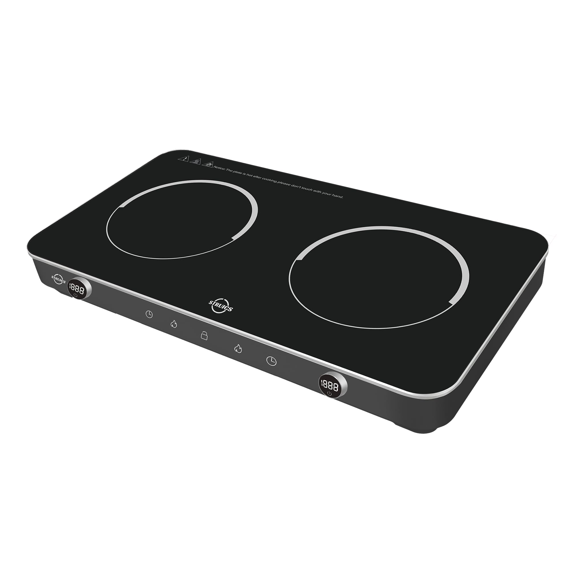 1800W Double Induction Cooktop with Sensor Touch - 6.7