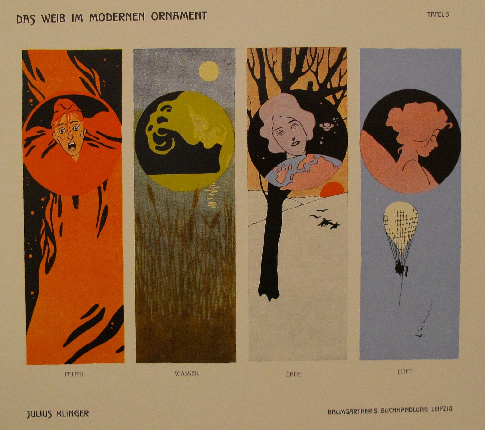 1902 Original German Poster - Das Weib Im Modernen Ornament Plate 5 by Klinger | Vintage Art Nouveau Wall Decor | Perfect for Home, Office & Art Collection Displays