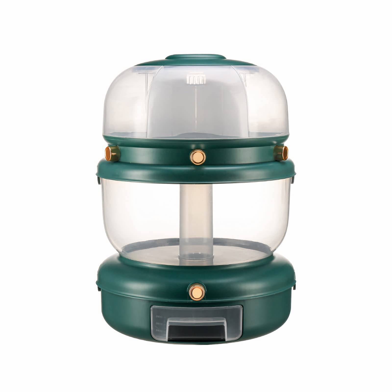 Rotating Airtight Rice Storage Container - Dark Green Sealed Grain Bin for Kitchen Pantry Organization, Moisture & Insect Proof, Multi-Layered Design - Perfect for Storing Rice, Flour, Cereals & Dry Food