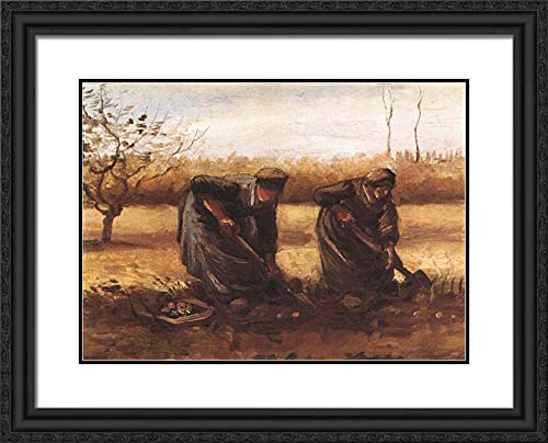 Black Ornate Wood Frame with Double Matting