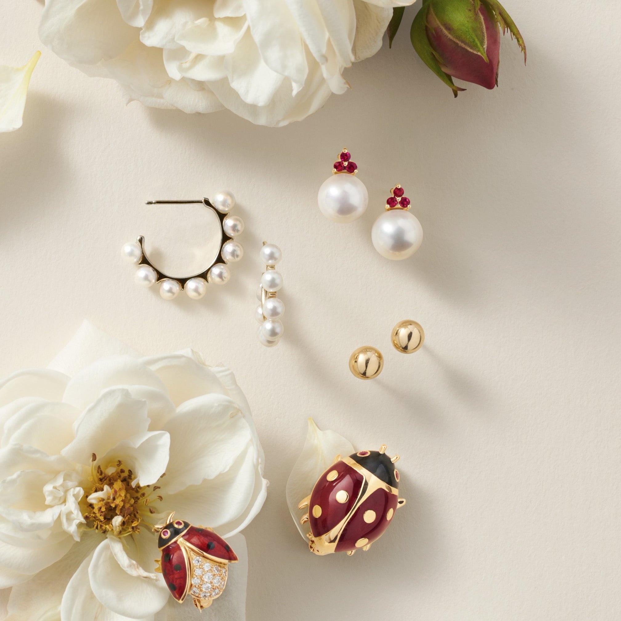 Elegant Madison Pearl & Ruby Earrings for Women | Luxury Fashion Jewelry Gift for Weddings & Parties