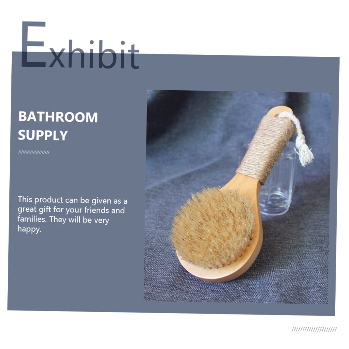 FOMIYES Hanging Bath Brush with Anti-Slip Short Handle - 20CM Body Scrubber with Sturdy Bristles for Shower & Exfoliation - Perfect for Back Cleaning, Foot Scrub, and Spa Relaxation at Home