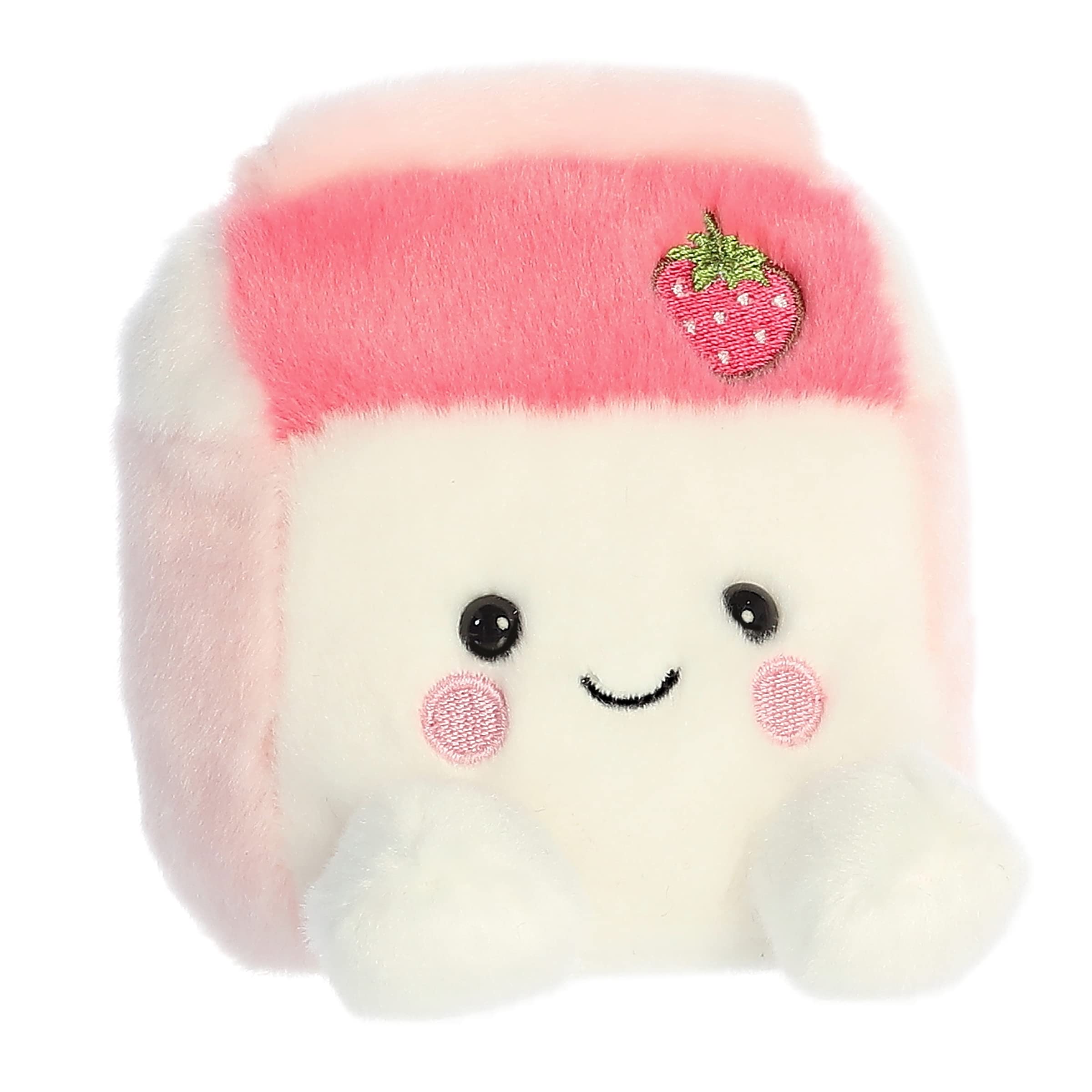 Aurora® Adorable Palm Pals™ Fresa Strawberry Milk™ Plush Toy - 5 Inch Mini Stuffed Animal for Kids, Cute Collectible Kawaii Gift - Perfect for Backpacks, Car Trips & Desk Decor (Pink)