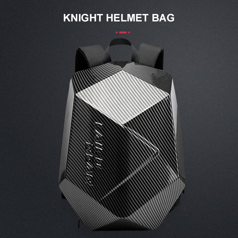 Waterproof Carbon Fiber Motorcycle Backpack for Men - Expandable Motorbike Helmet & Rear Seat Travel Bag (Carbon Gray) | Durable Riding Gear for Commuting, Touring & Adventure Trips