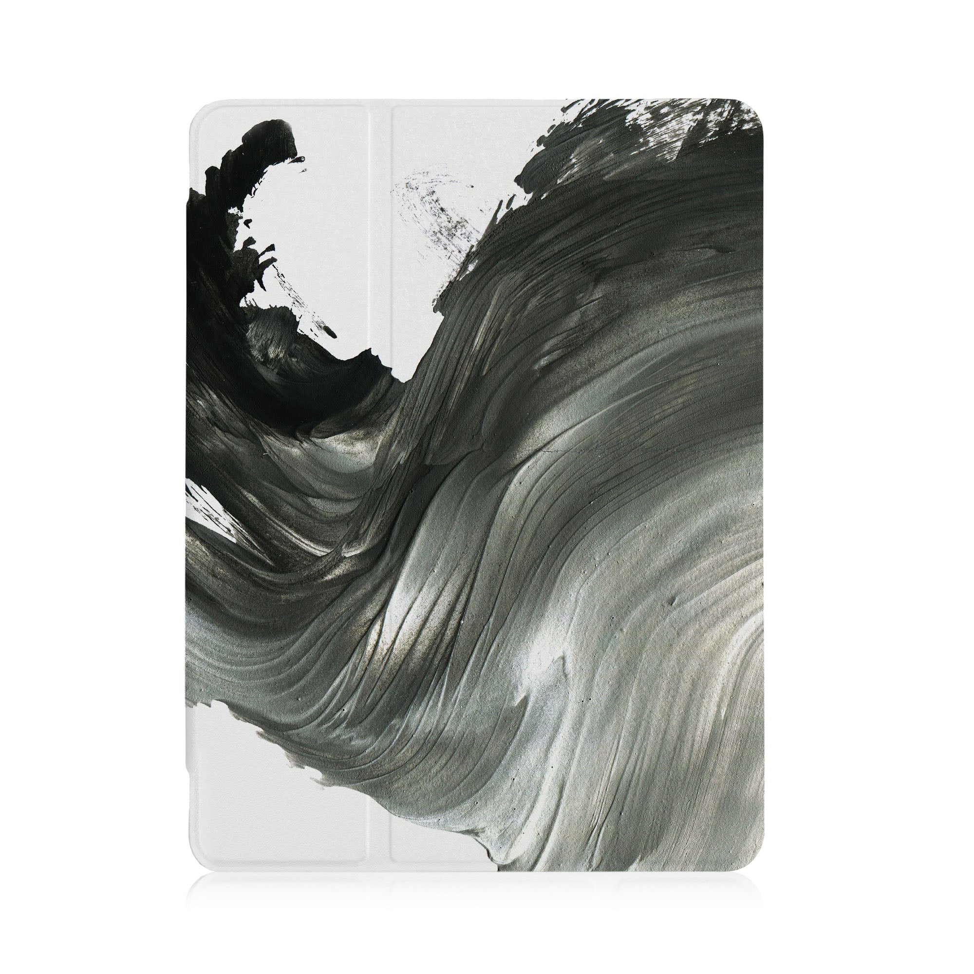 Stylish iPad See-Through Case with Abstract Ink Painting Design - Perfect for Work, School & Travel Protection