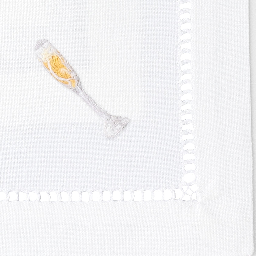 Elegant Champagne Cocktail Napkins Set of 4 - Premium Quality Party Napkins for Wedding, Bridal Shower & Special Occasions