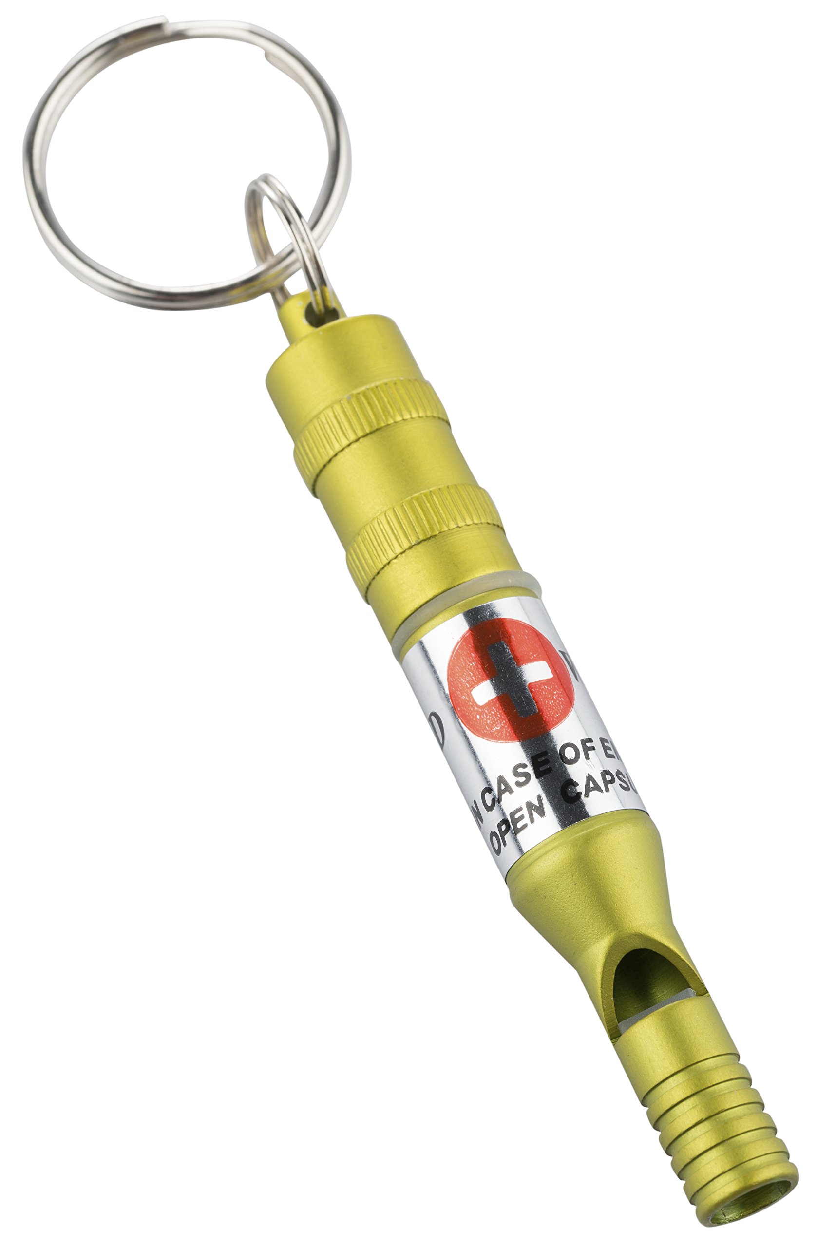 Ace Camp Munkees Emergency Whistle Keychain - Aluminum Survival Whistle with Key Ring for Outdoor Survival Kits | Personal ID Engraving (Name, Blood Type, DOB, Contacts) | Perfect for Hiking, Camping & Emergency Preparedness