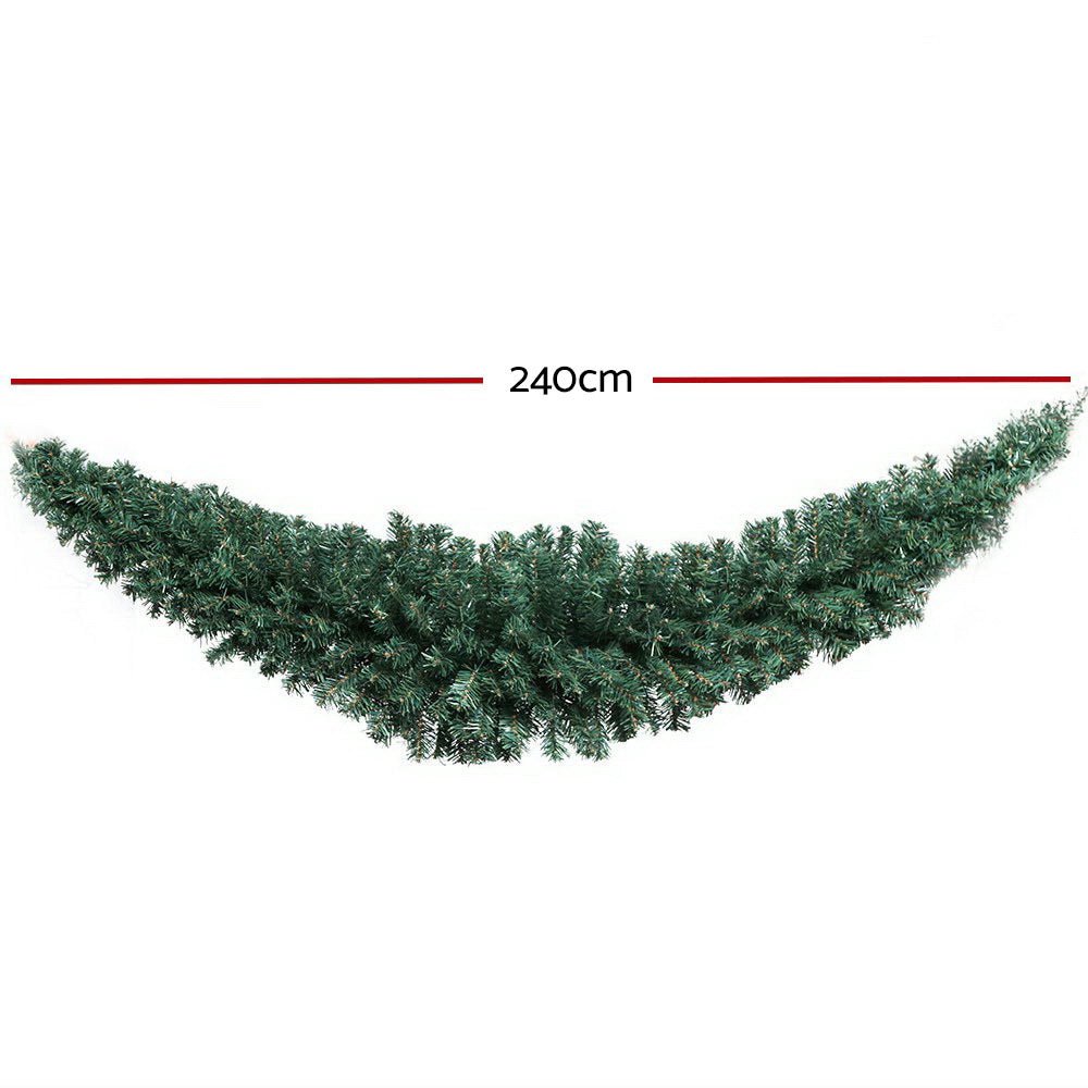 2.4M Christmas Garland - Green Xmas Tree Decoration for Holiday Home Decor, Fireplace Mantel & Outdoor Party Decorations