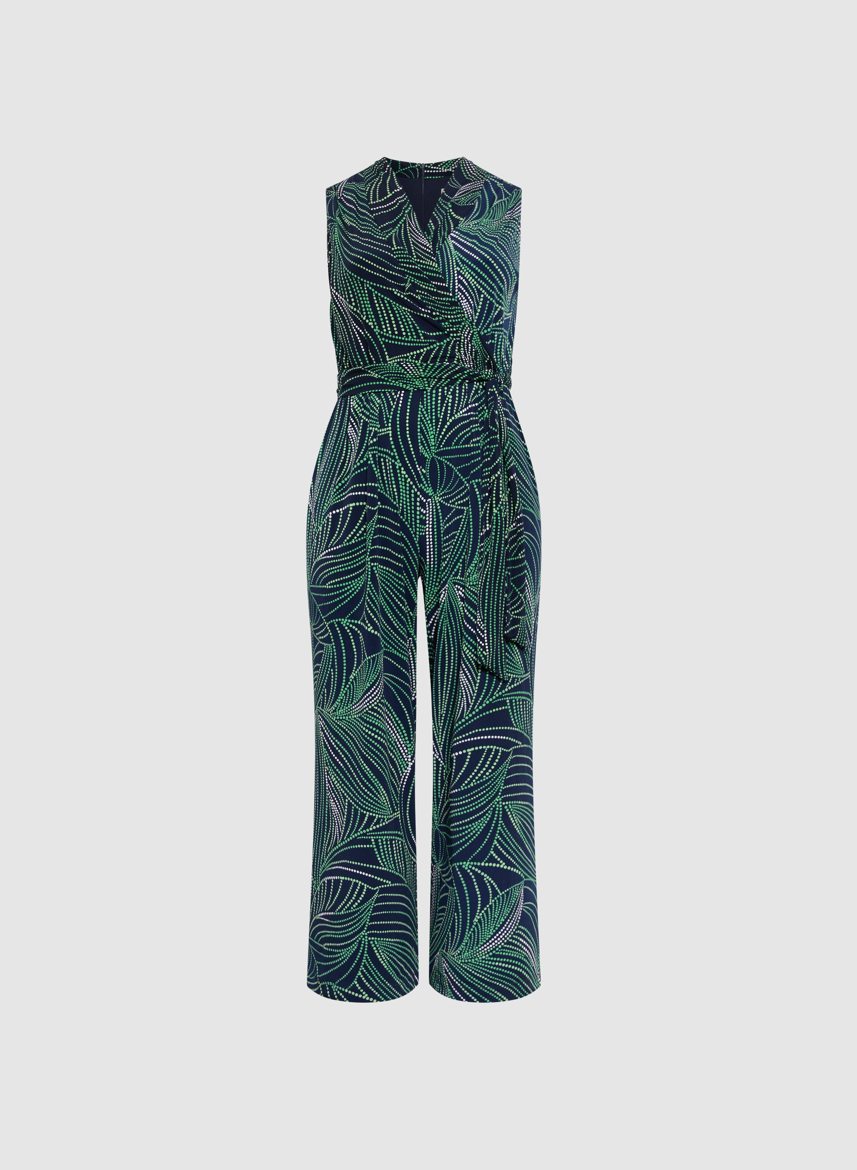 Stylish Abstract Leaf Print Jumpsuit for Women - Trendy One Piece Romper with Unique Floral Design - Perfect for Summer Outfits, Beach Vacations & Boho Fashion