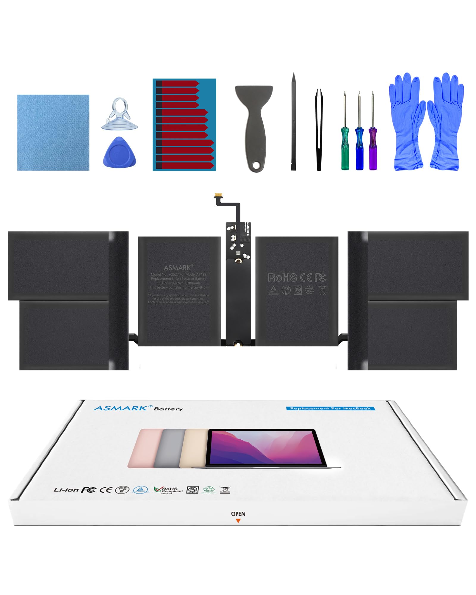 Original MacBook Pro A2485 Battery Replacement for 16-inch 2021 Model A2527 - High Performance Laptop Battery for Work, Gaming & Creative Projects