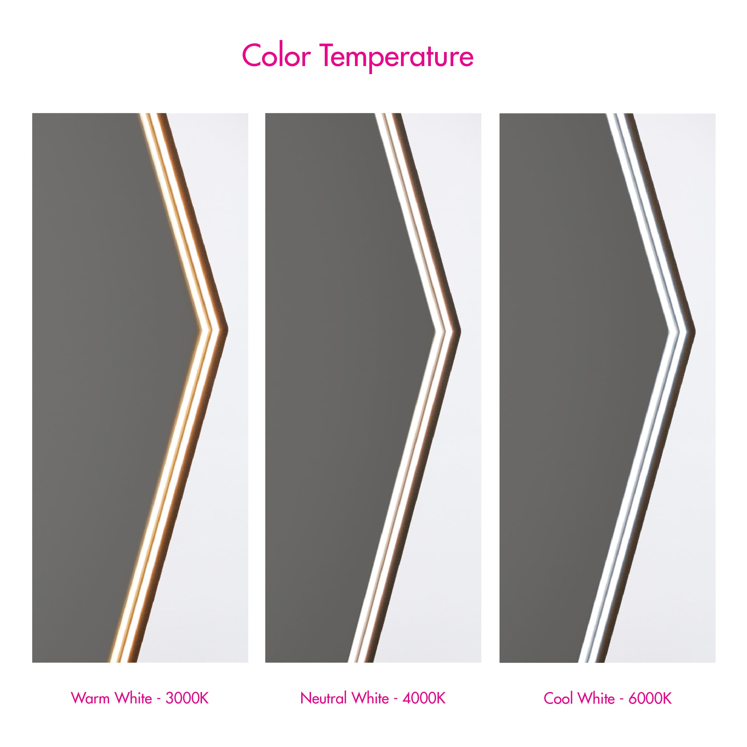 36 Inch LED Lighted Mirror with Black Frame - Modern Bathroom Vanity Mirror for Makeup & Shaving - Oxygen Deca 3 1003 15