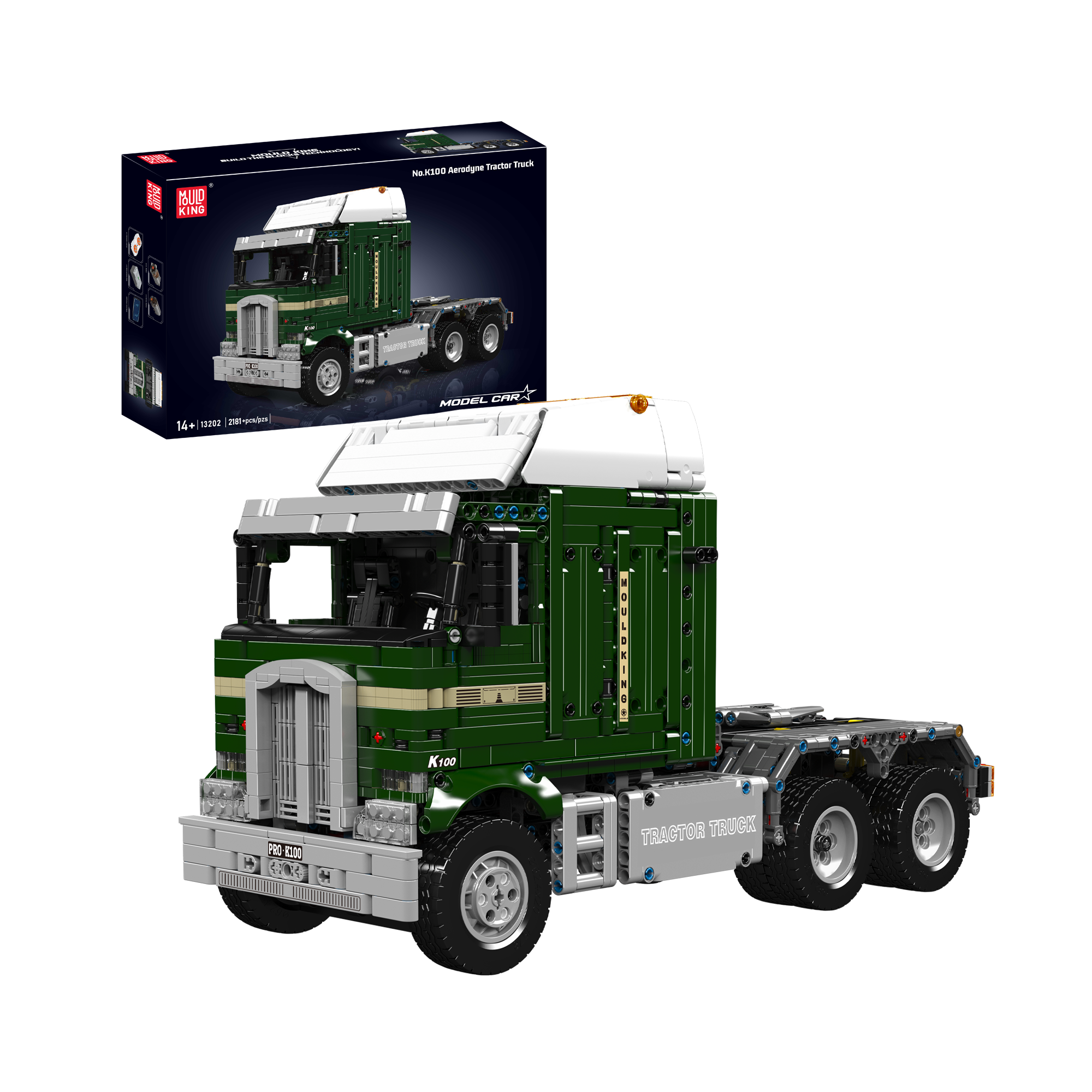 Mould King 13202 1970s American Cabover Truck Building Set - 2,181 Piece Model Kit for Adults & Teens | Vintage Truck Collection, DIY Construction Toy, Gift for Truck Enthusiasts | Perfect for Home Decoration, Office Display & Creative Play