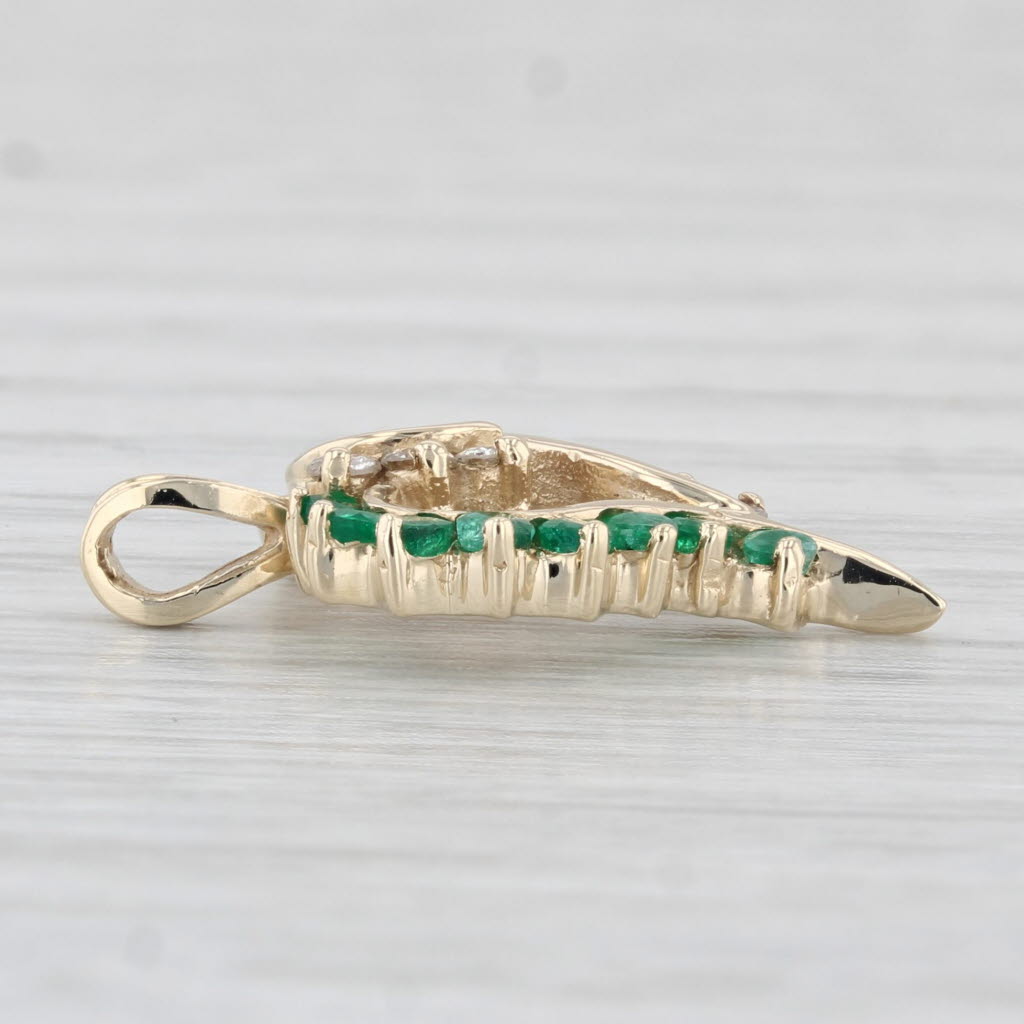 0.40ctw Emerald & Diamond Heart Pendant in 14K Yellow Gold - Elegant Jewelry Gift for Women, Perfect for Valentine's Day, Anniversary & Special Occasions