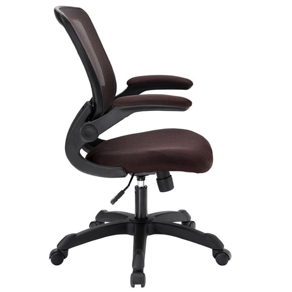 UrbanPro Modern Fabric Mesh Office Chair - Ergonomic Brown Desk Chair for Home & Office Workspace - Comfortable Adjustable Task Chair for Long Hours Sitting