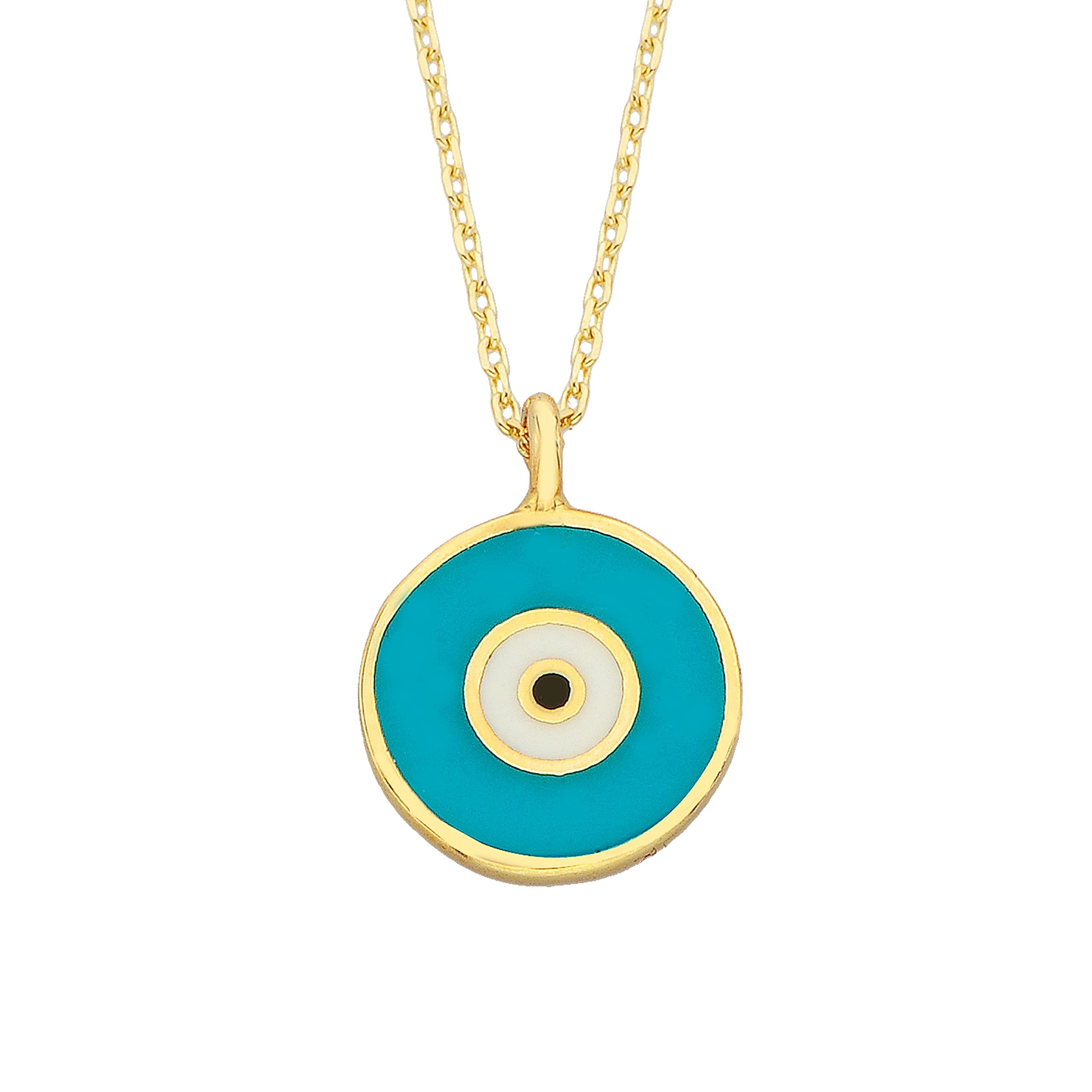 14K Solid Gold Evil Eye Necklace - Lucky Nazar Pendant for Women | Protection Jewelry for Daily Wear